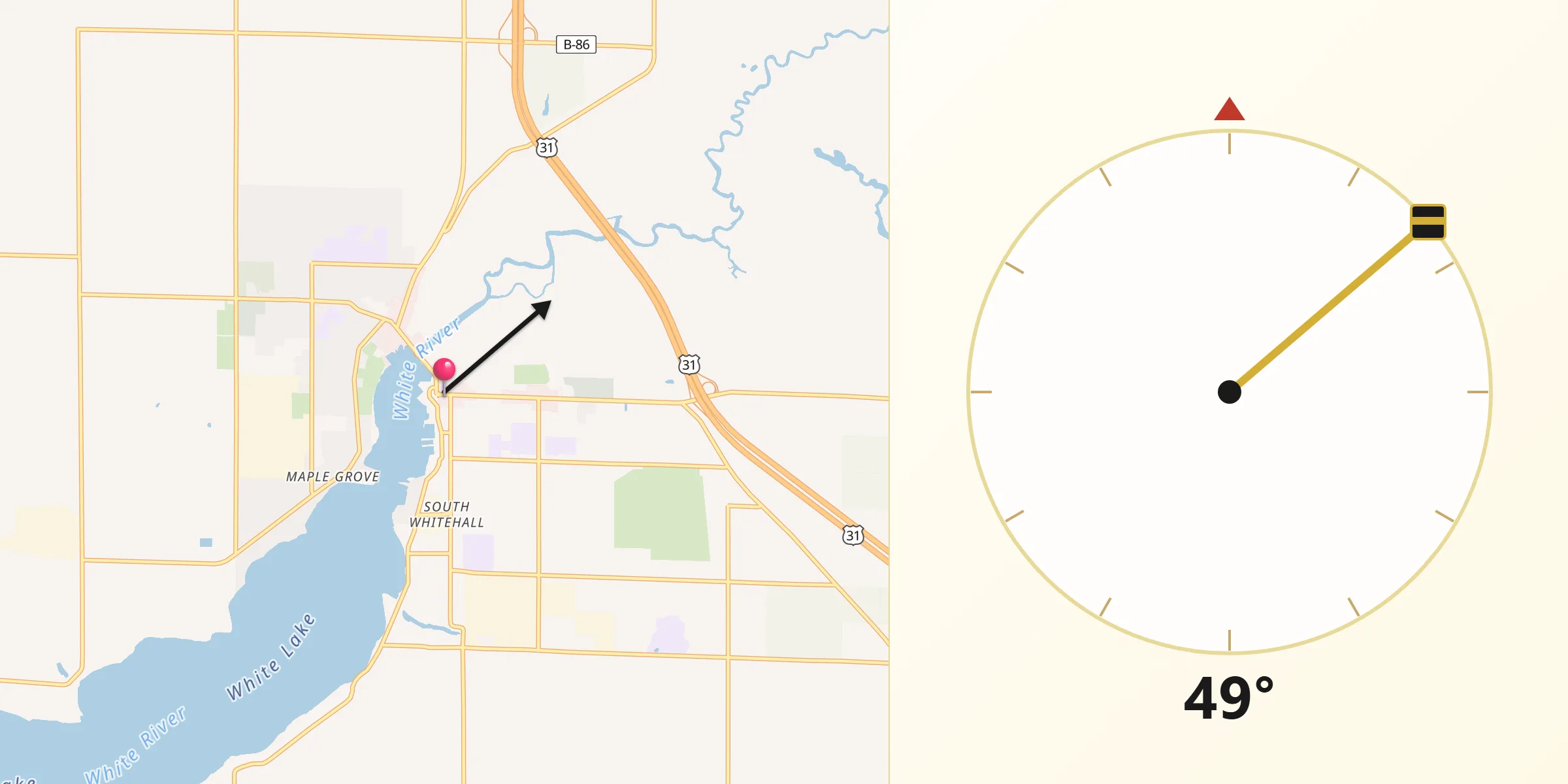 Qibla Direction from Whitehall