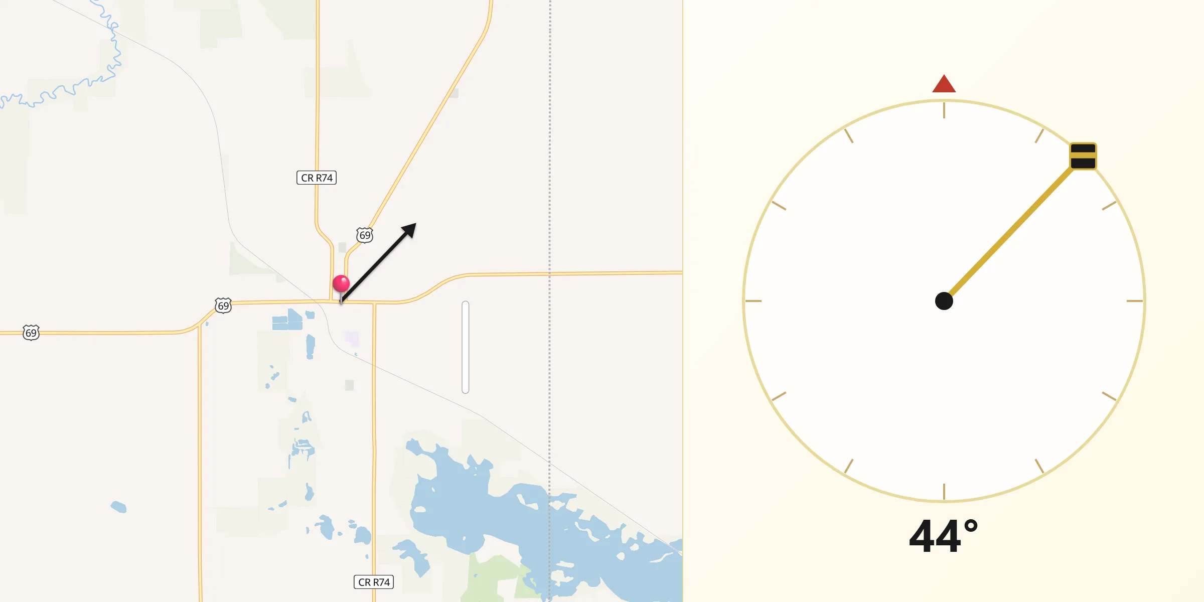 Qibla Direction from Lake Mills