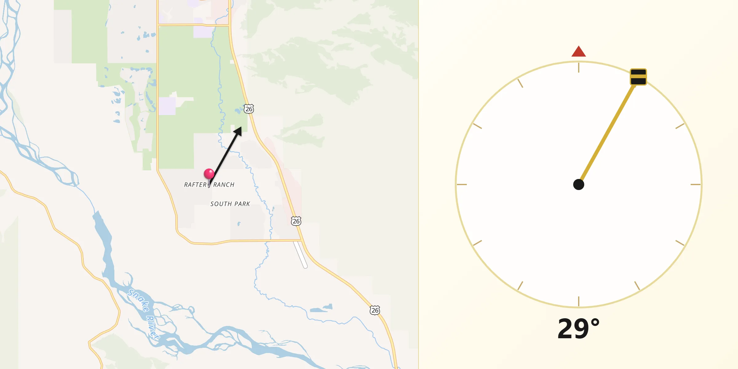 Qibla Direction from Rafter J Ranch