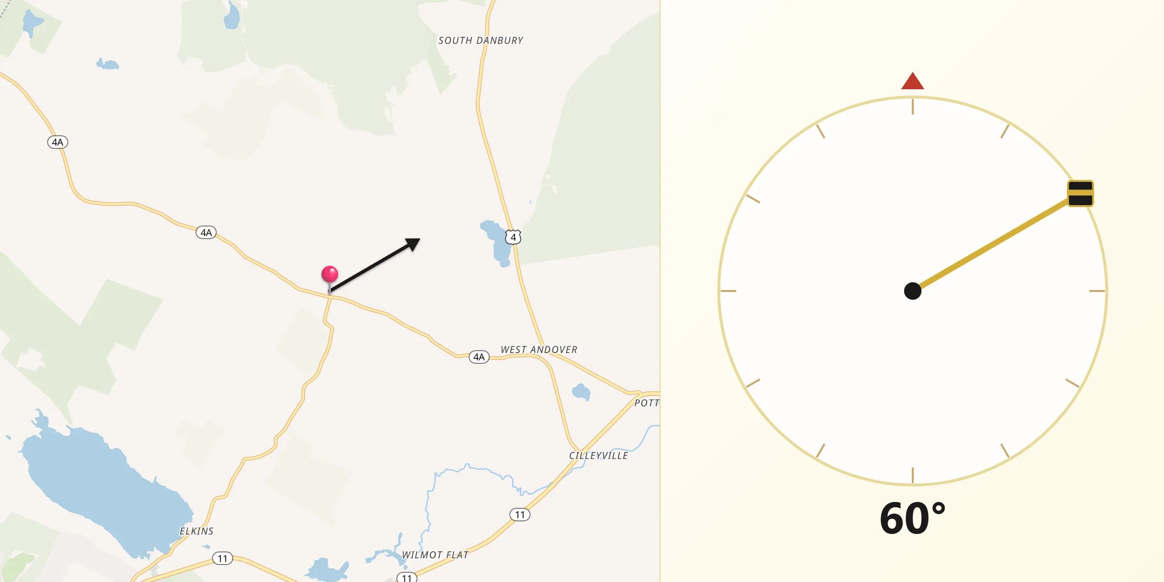 Qibla Direction from Wilmot