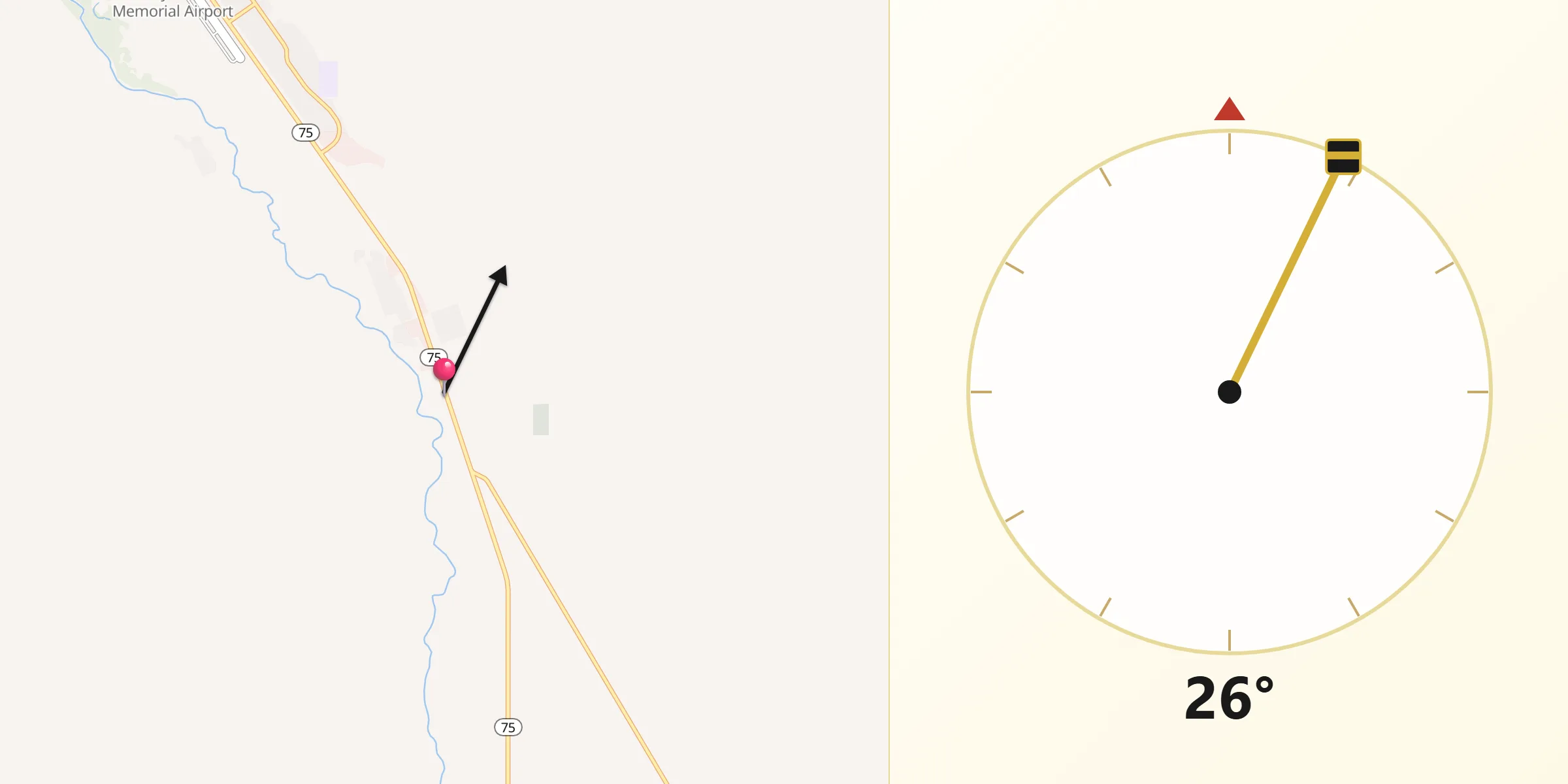 Qibla Direction from Bellevue