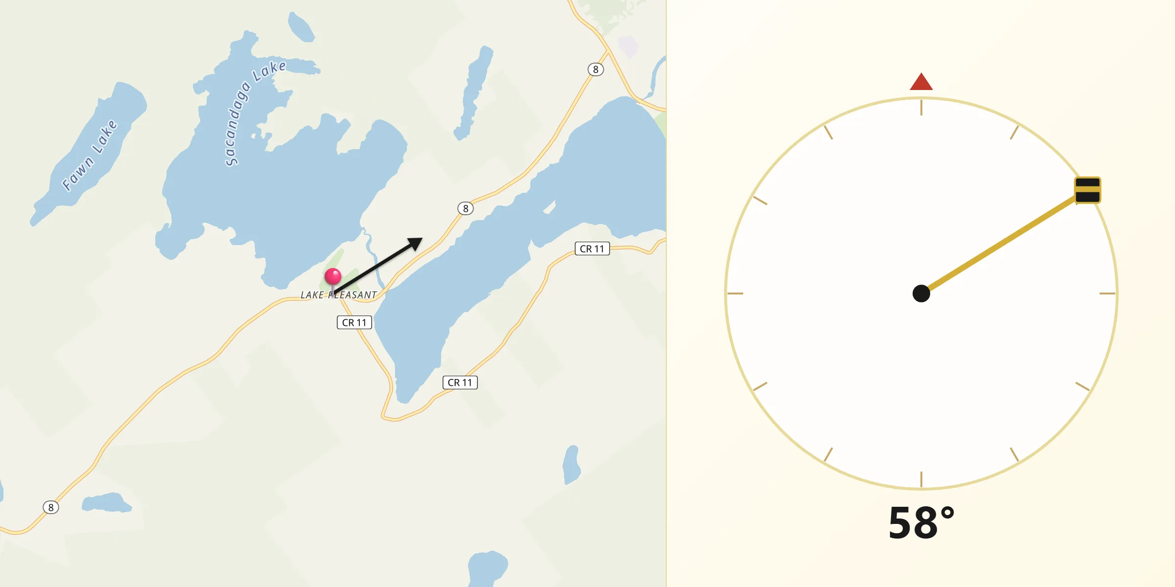 Qibla Direction from Lake Pleasant