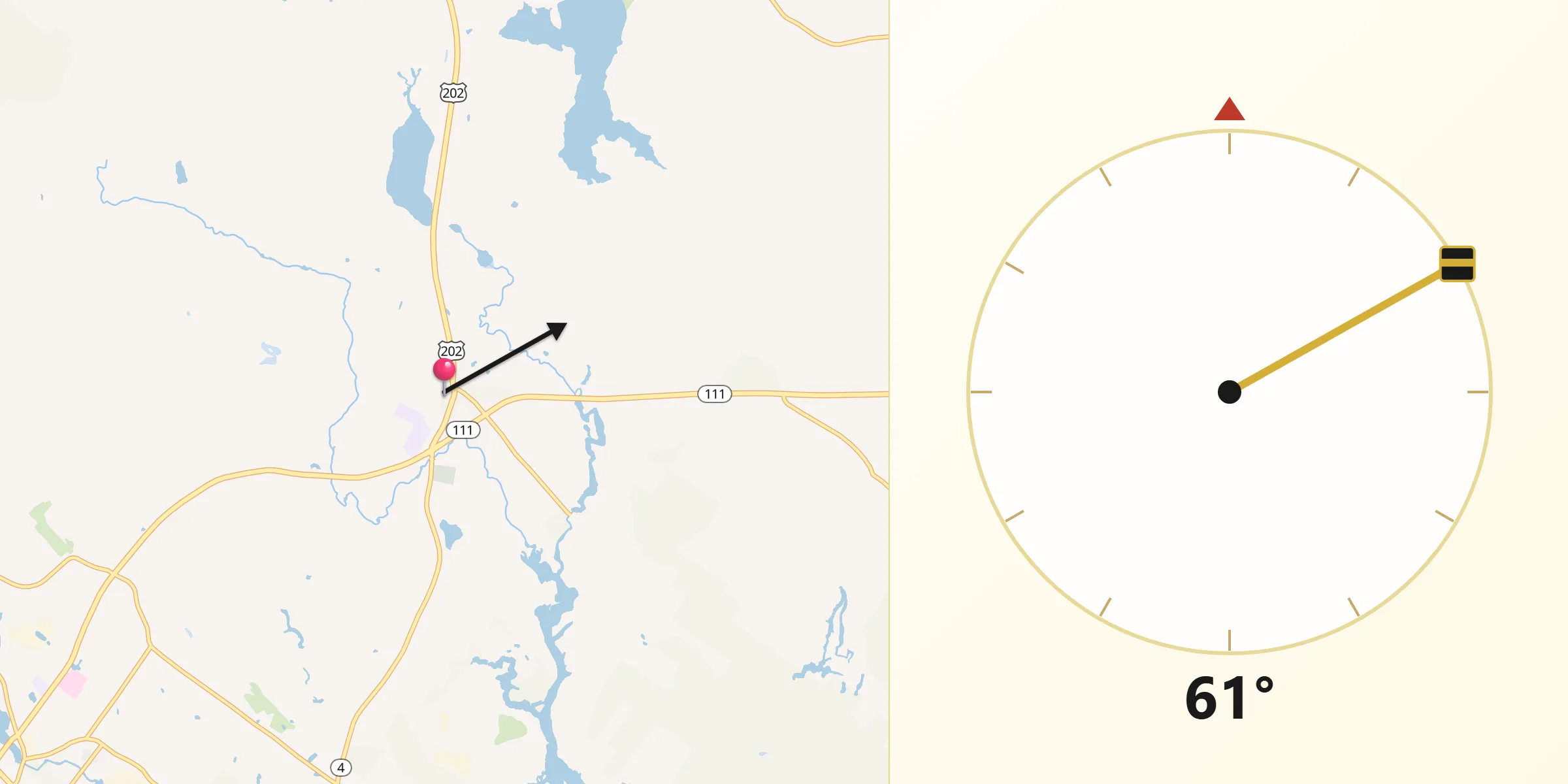 Qibla Direction from Alfred