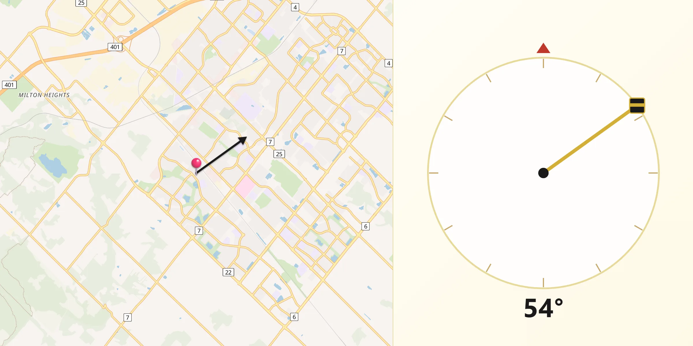Qibla Direction from Halton