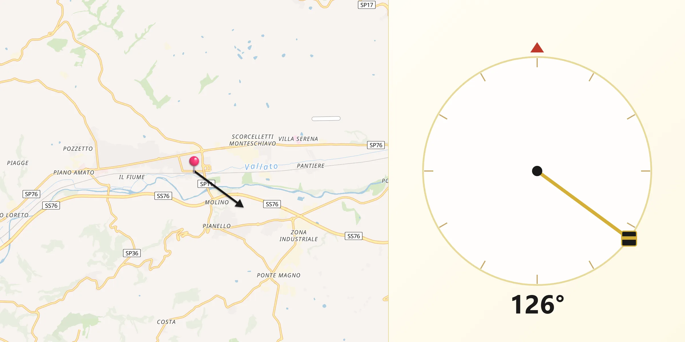Direzione della Qibla da Stazione