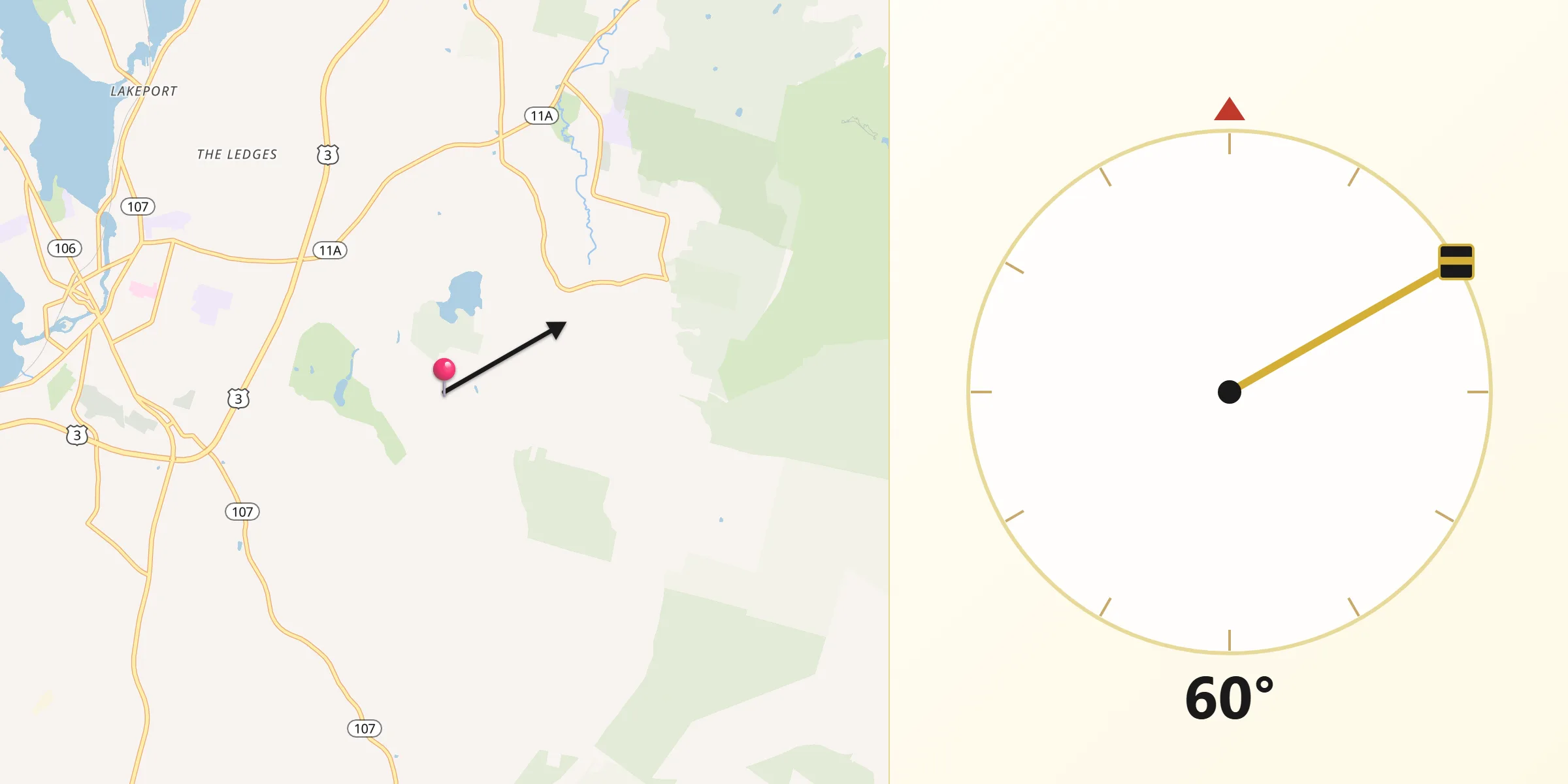 Qibla Direction from Belknap