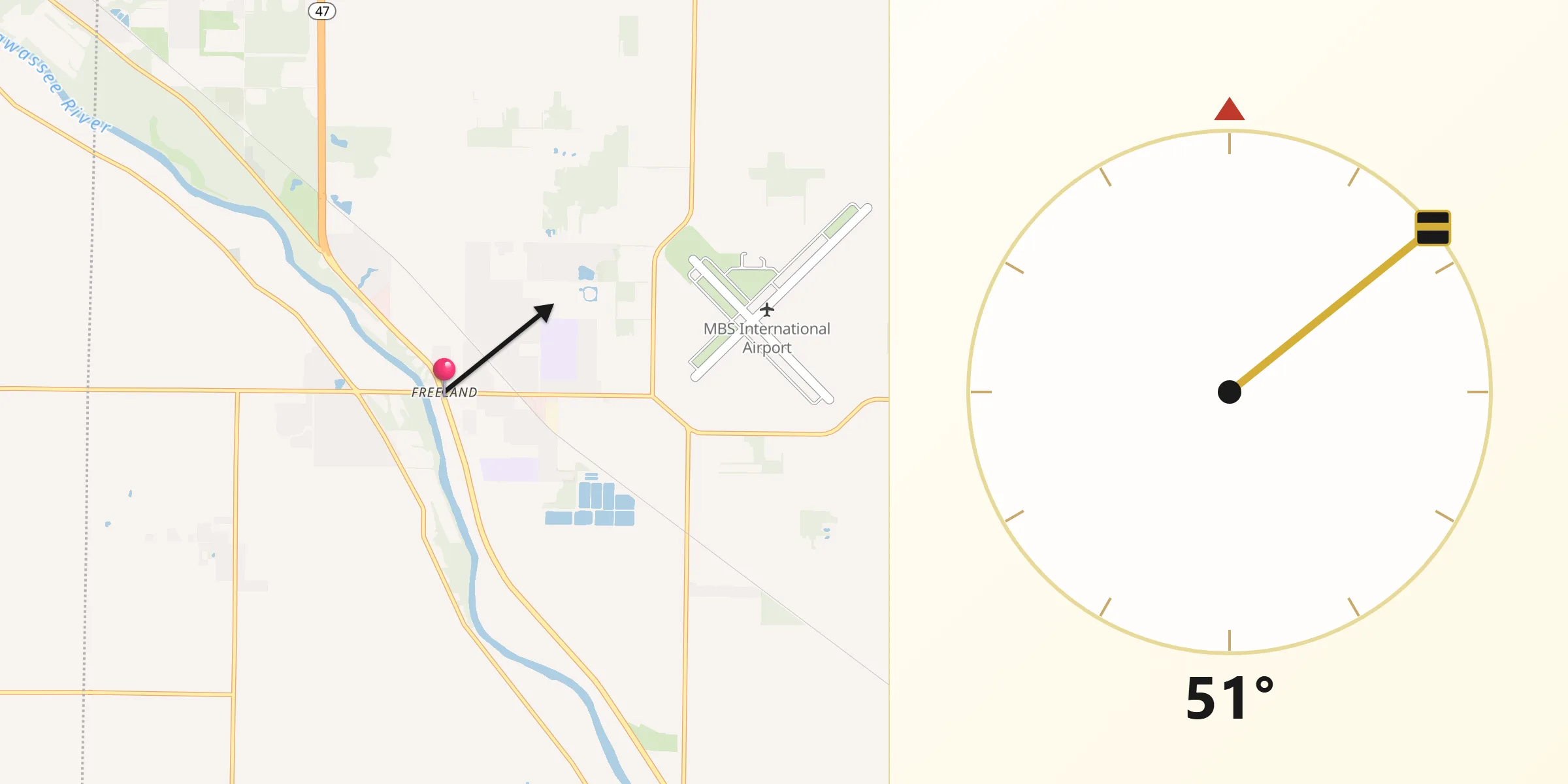 Qibla Direction from Freeland