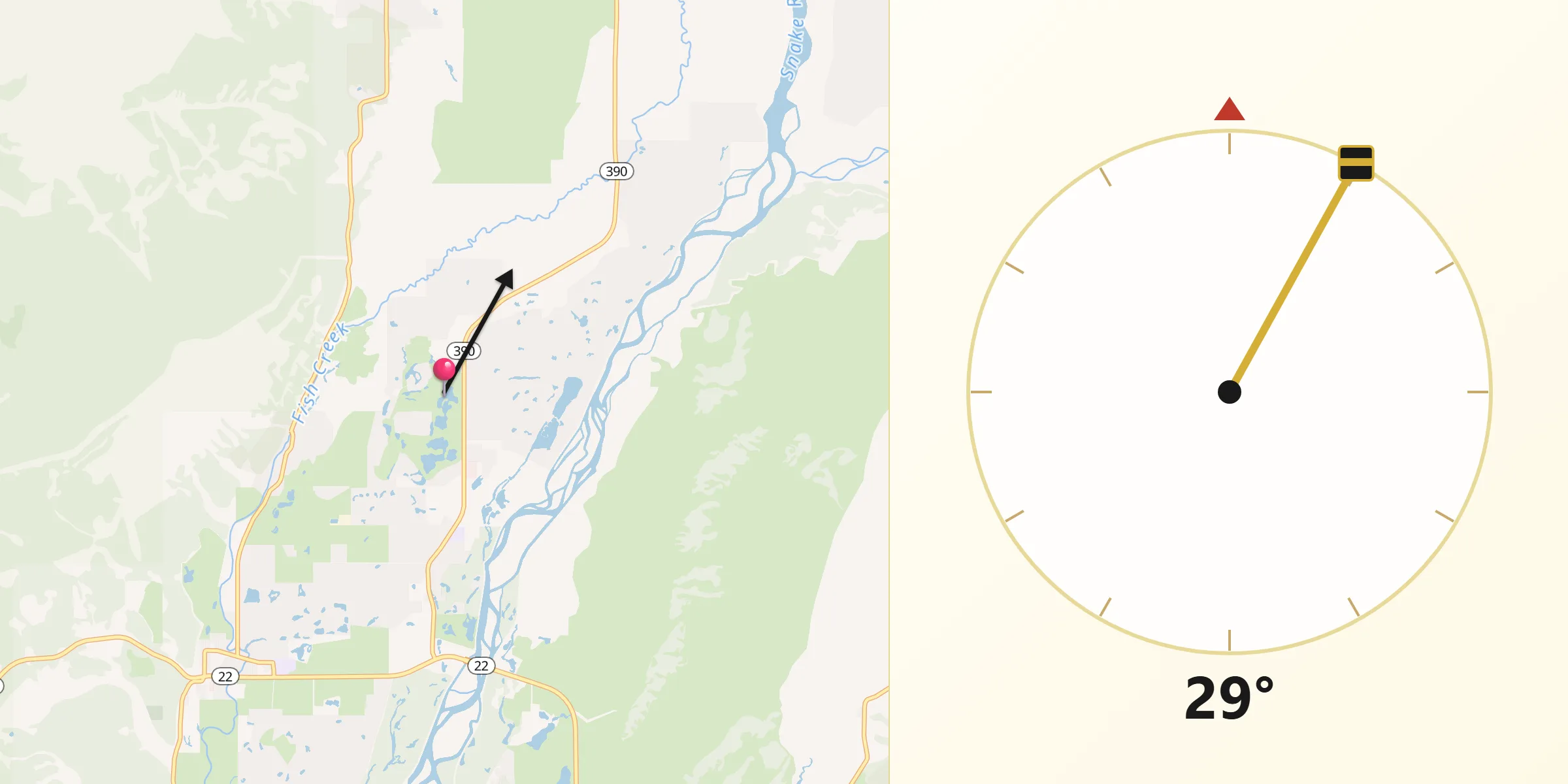 Qibla Direction from Moose Wilson Road