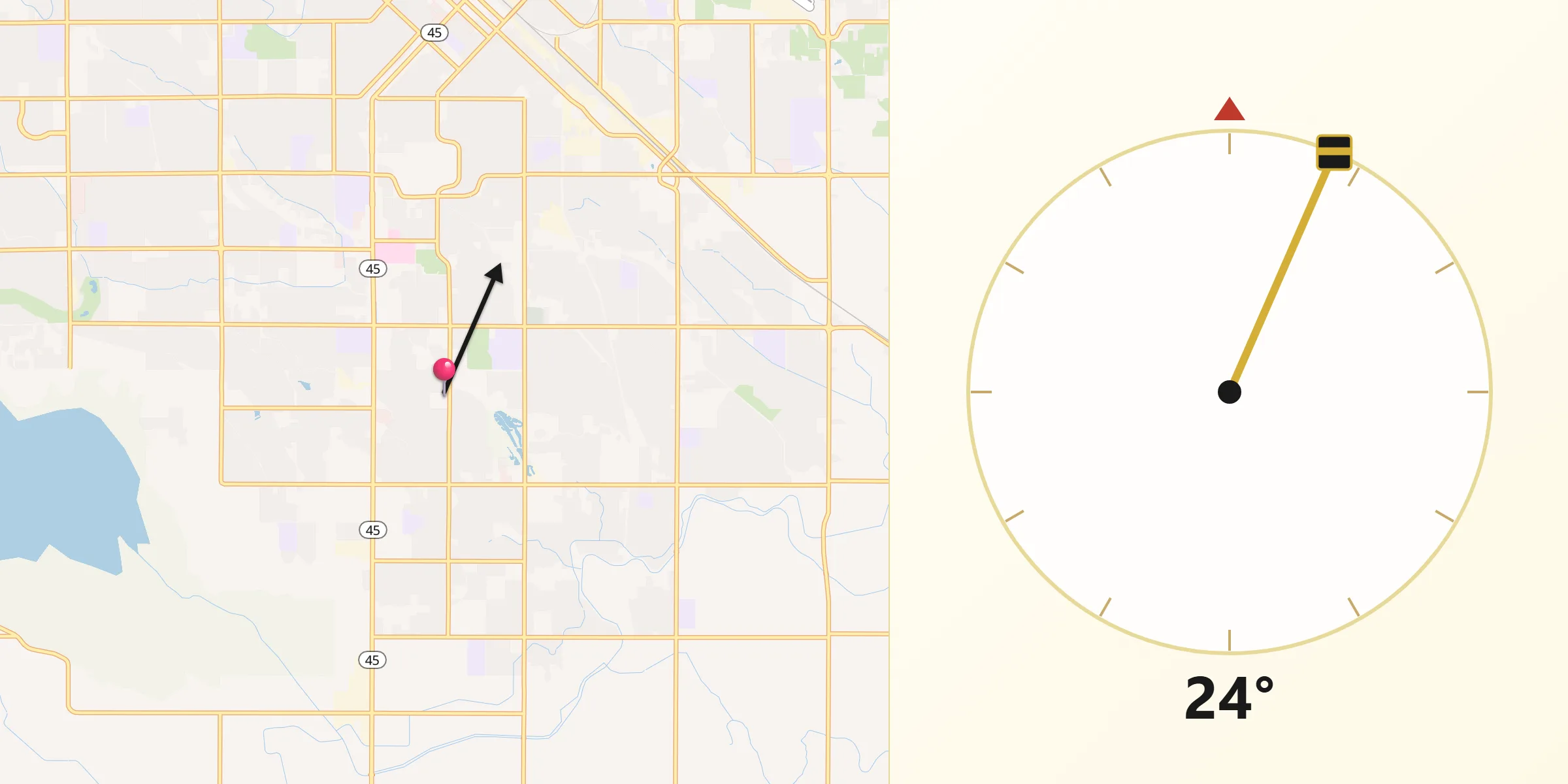 Qibla Direction from Nampa
