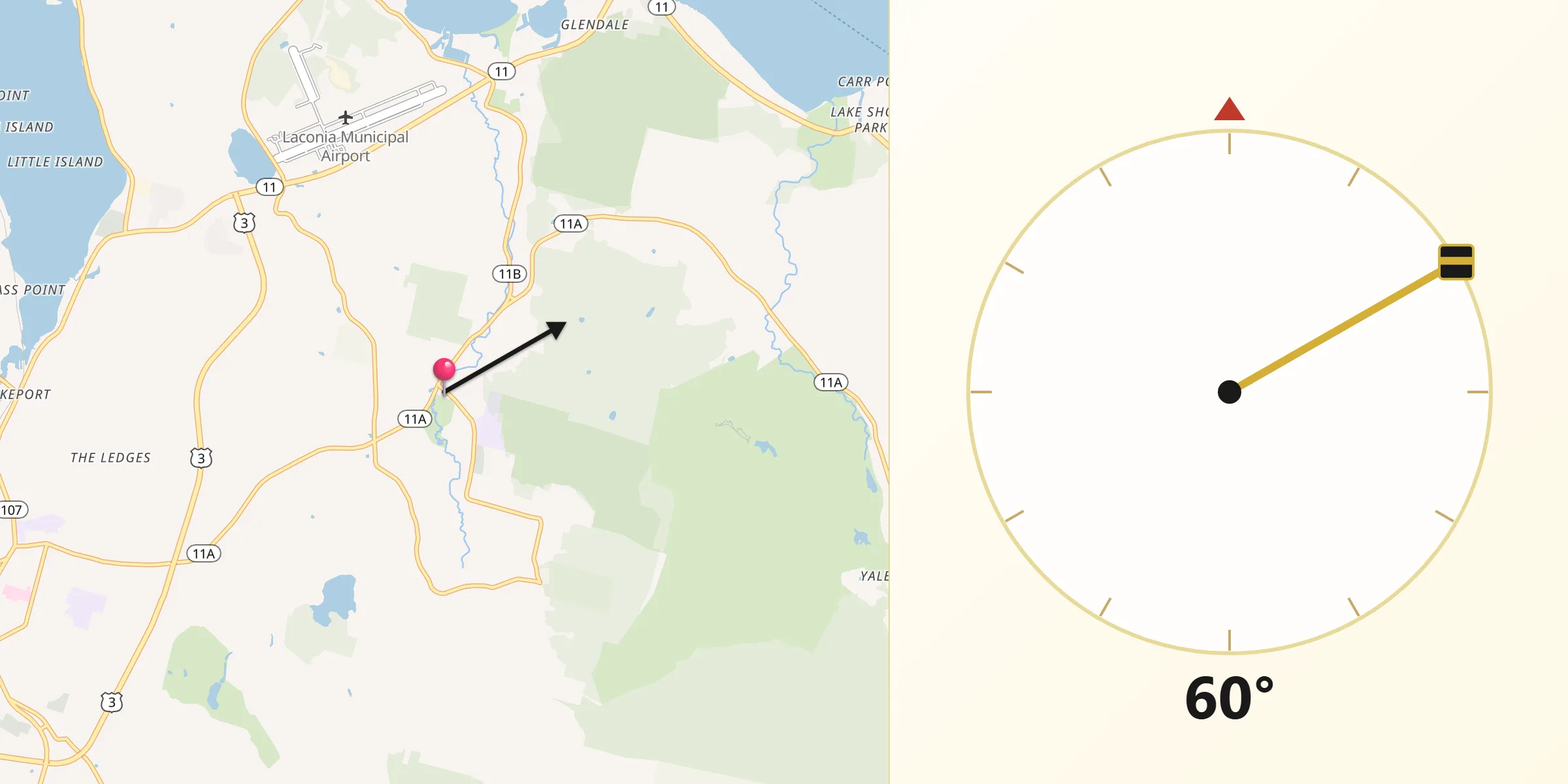 Qibla Direction from Gilford