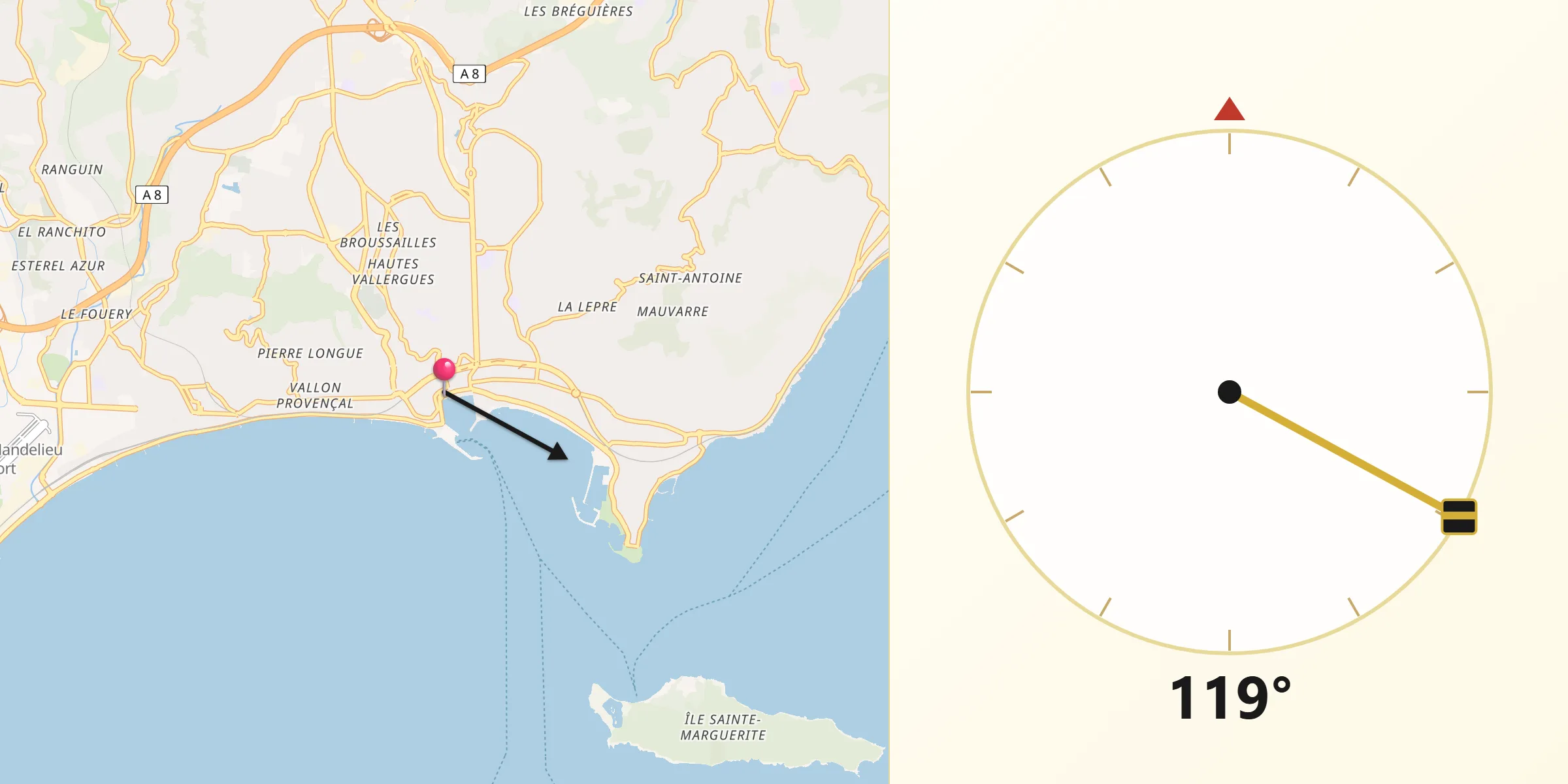 Cannes şehrinden Kıble Yönü