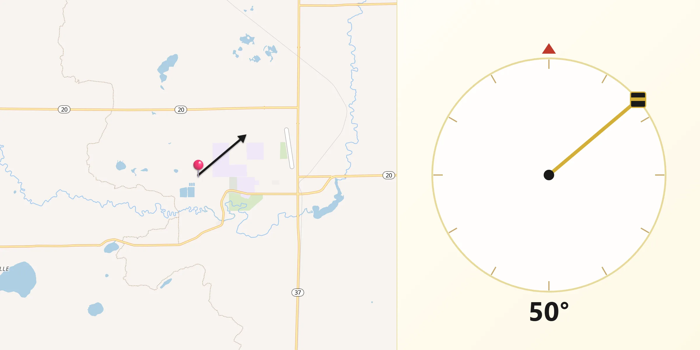Qibla Direction from Newaygo County