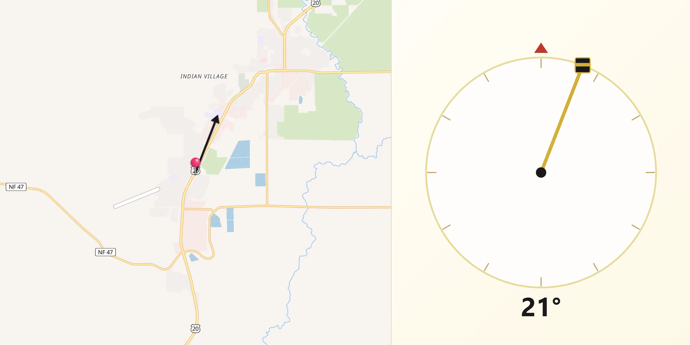 Qibla Direction from Hines