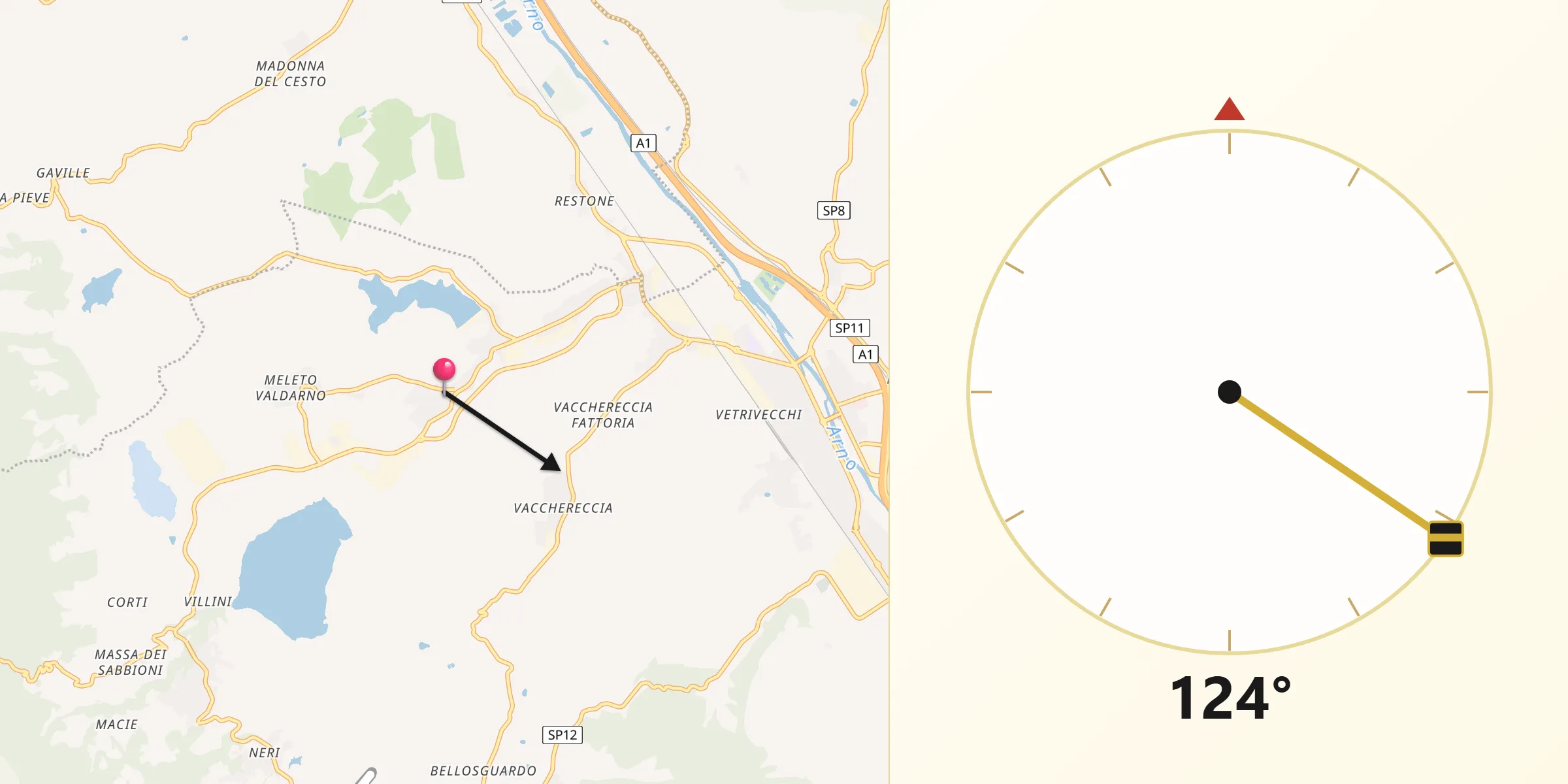 Direzione della Qibla da San Cipriano-S.Barbara-Centinale
