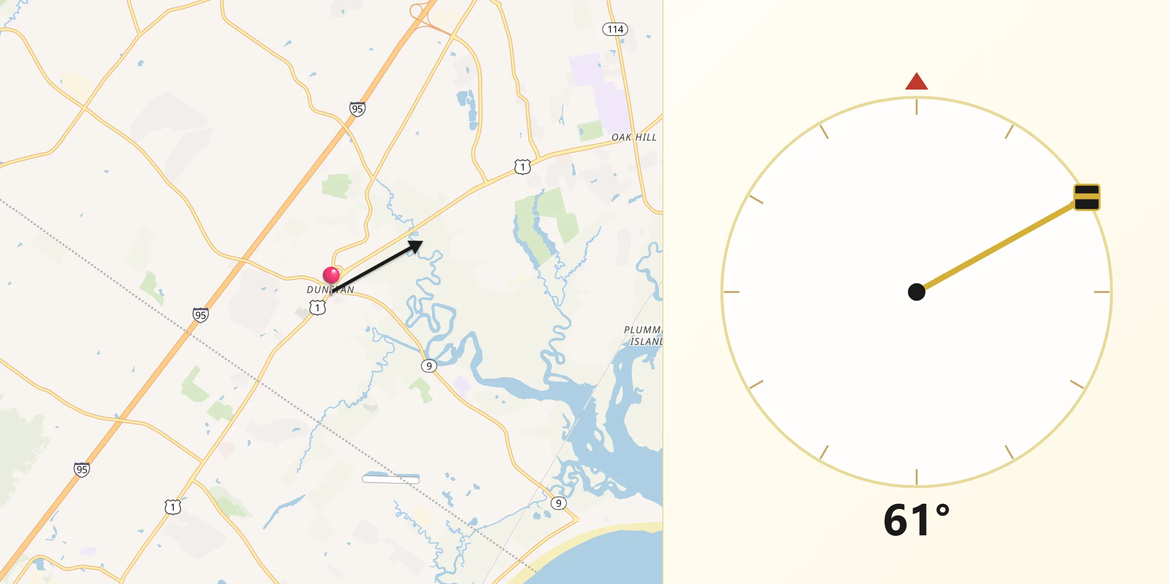 Qibla Direction from West Scarborough