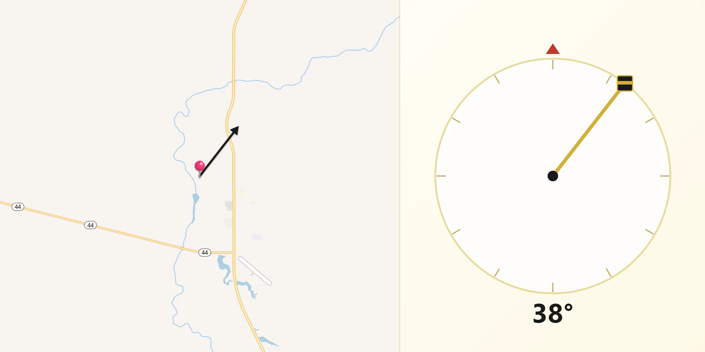 Qibla Direction from Mellette