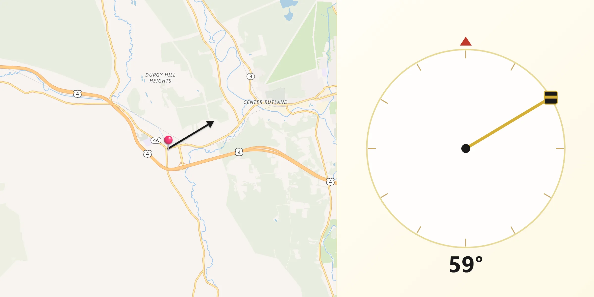 Qibla Direction from West Rutland
