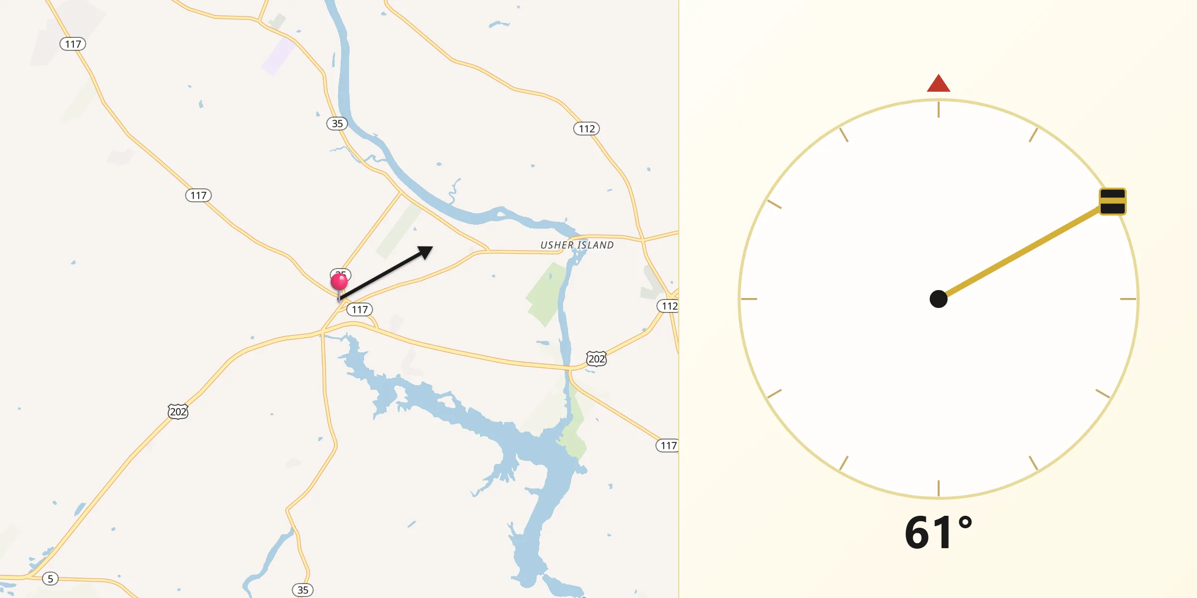 Qibla Direction from Hollis Center