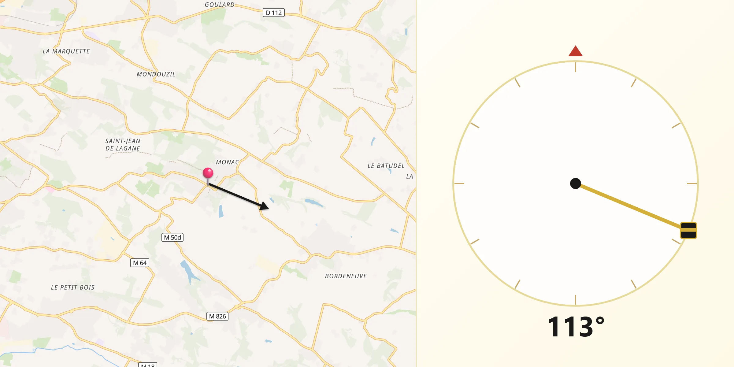 Direction vers la Qibla depuis Mons
