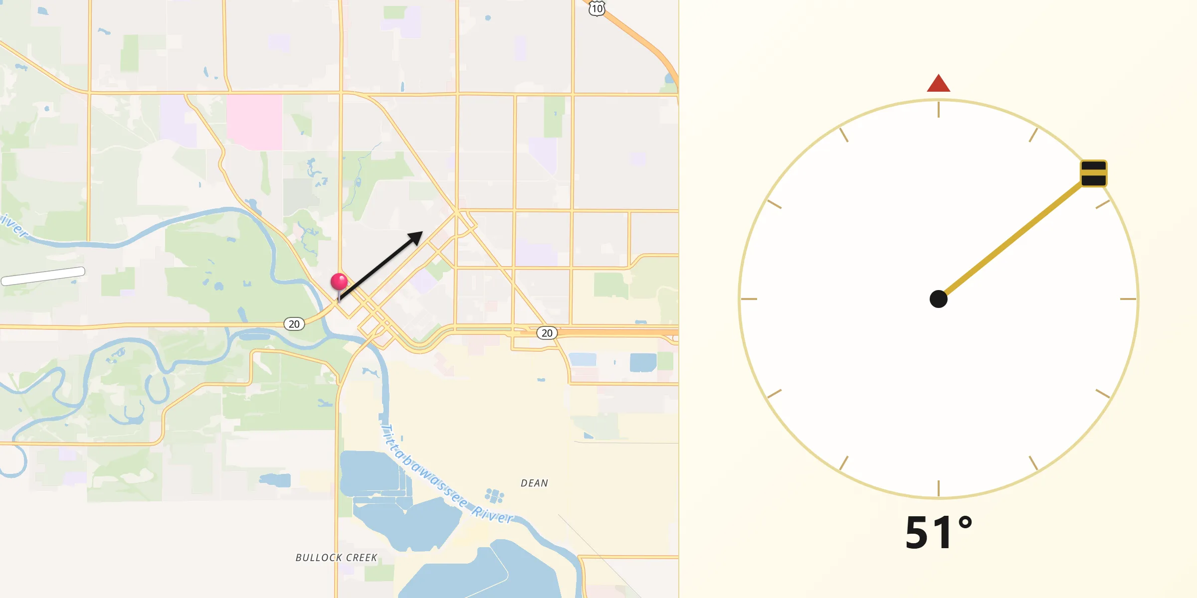 Qibla Direction from Midland