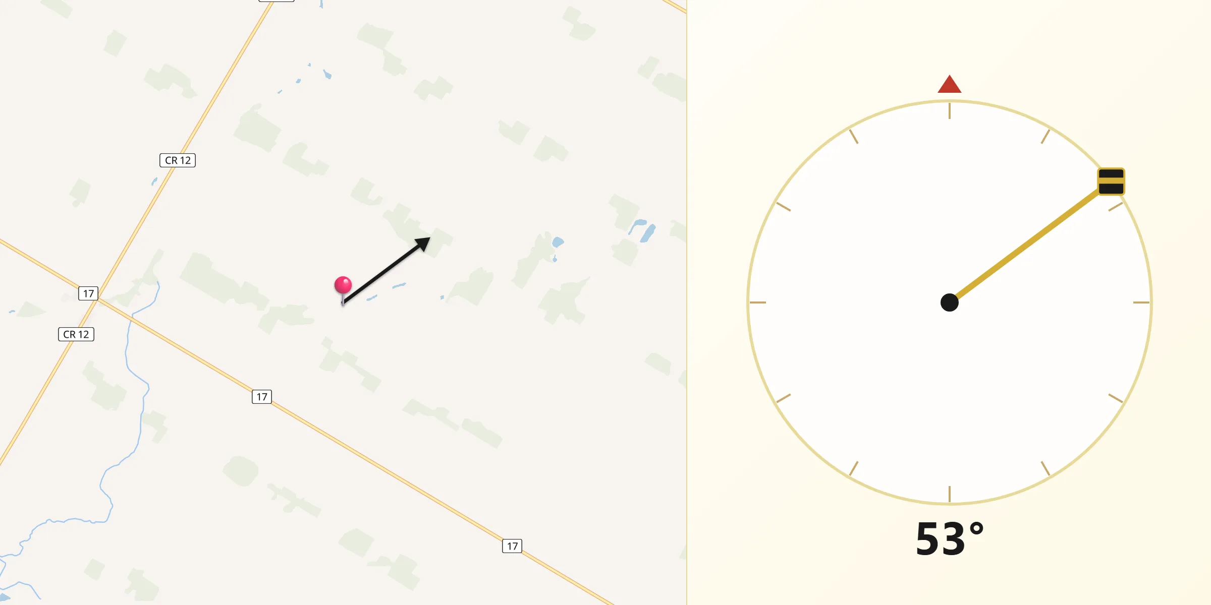 Qibla Direction from Huron East