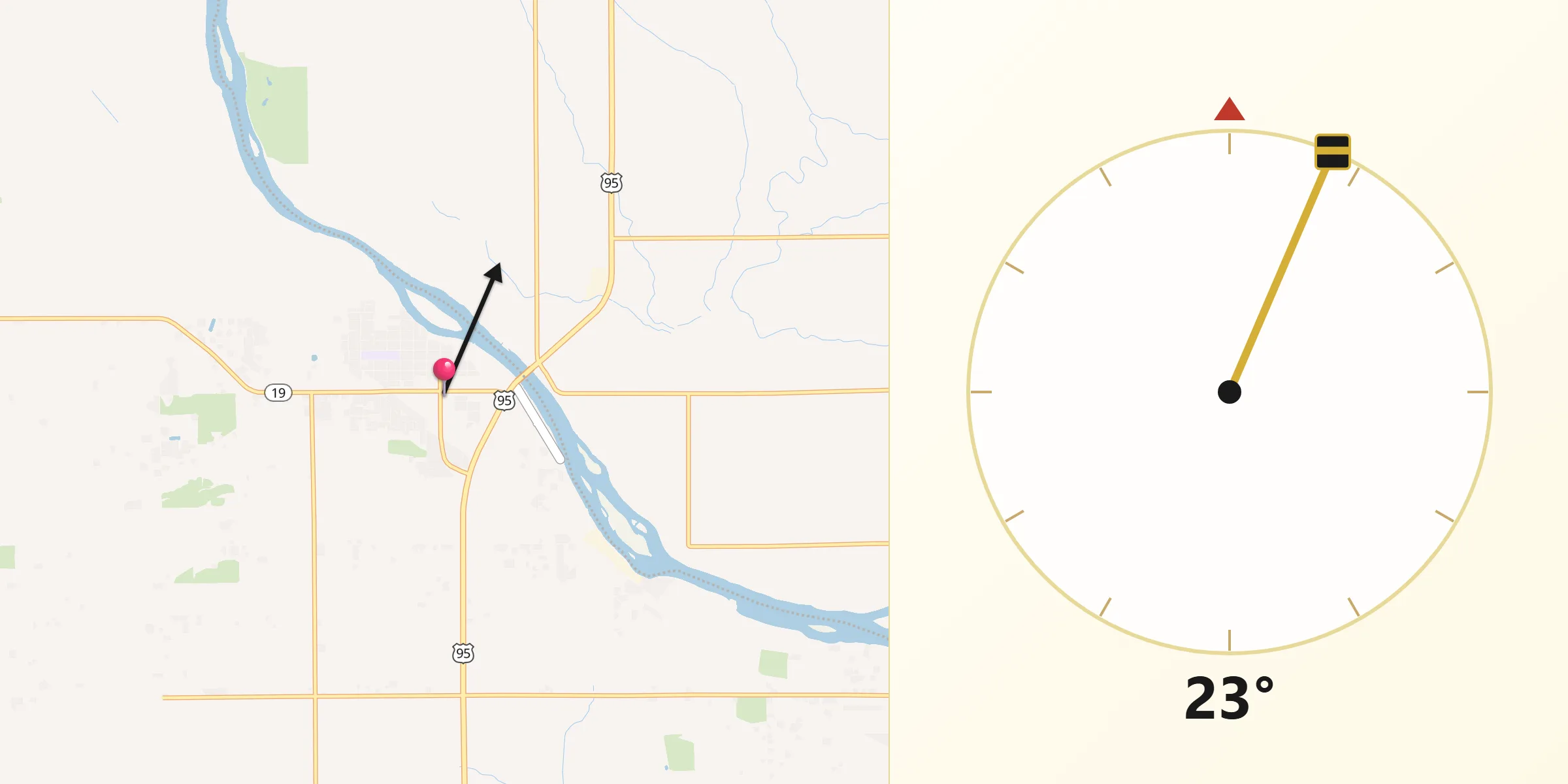Qibla Direction from Homedale