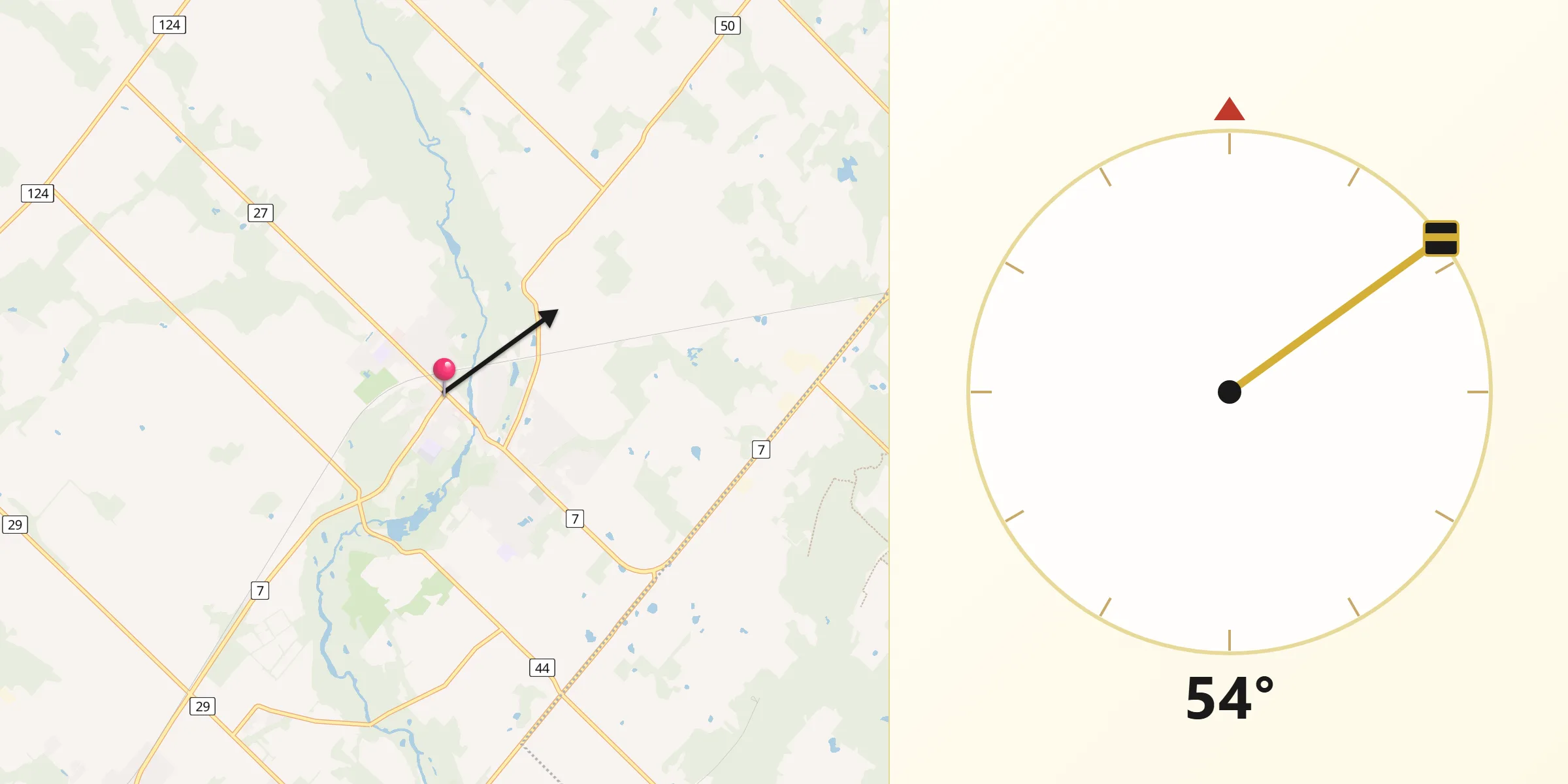 Qibla Direction from Rockwood