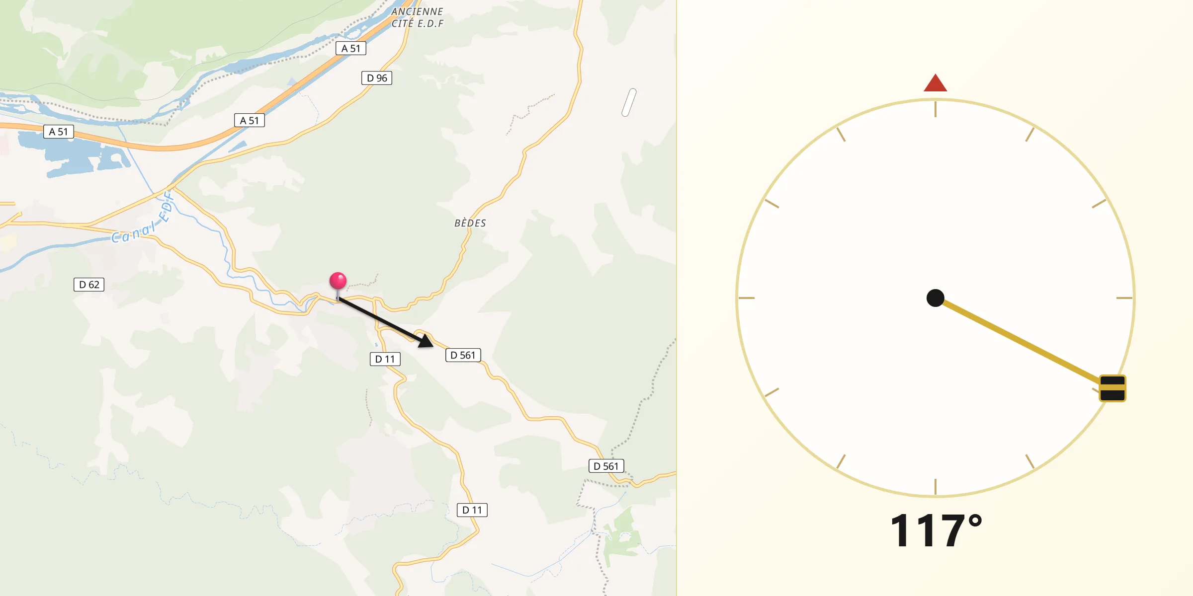 Direction vers la Qibla depuis Jouques