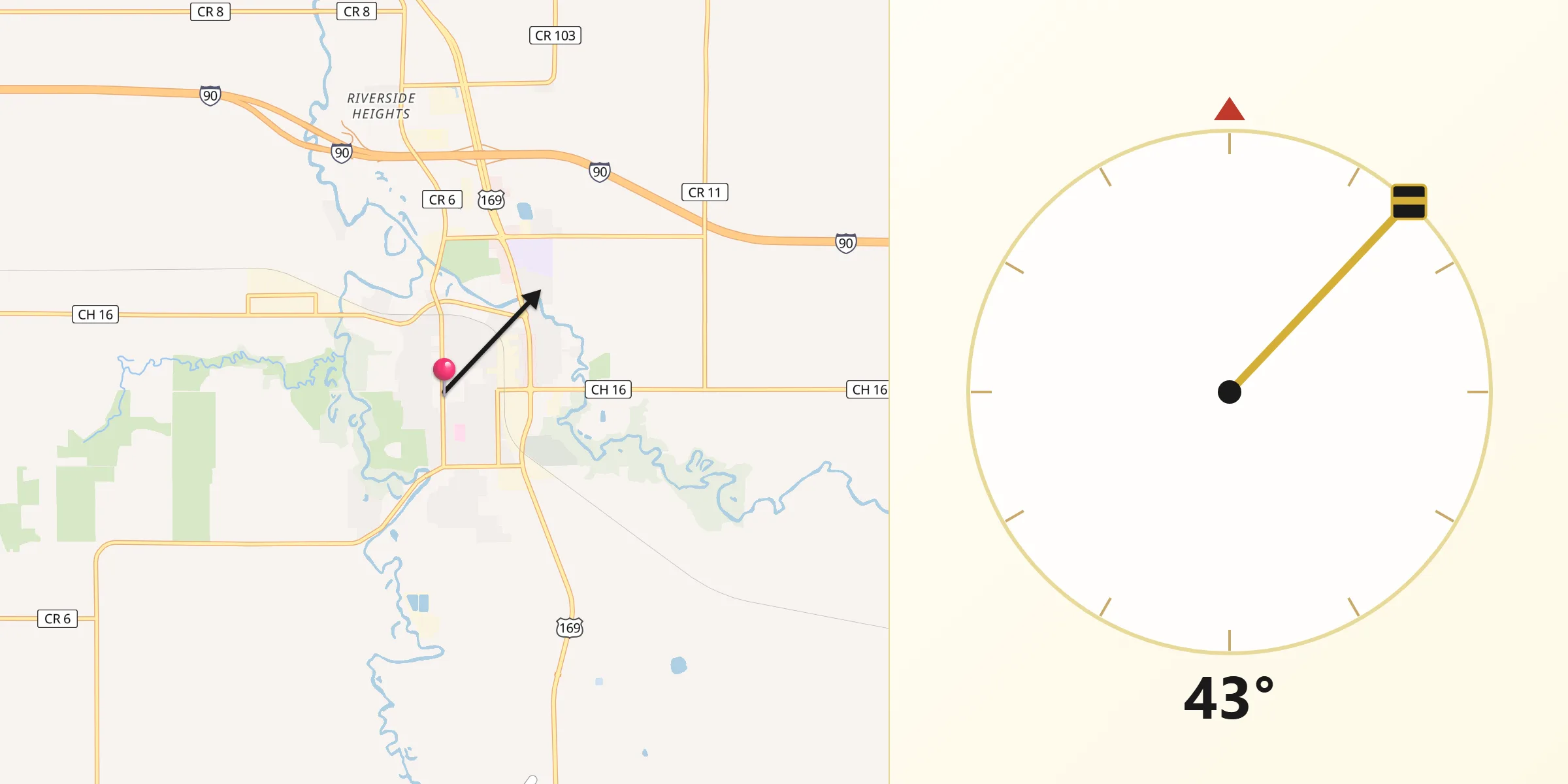 Qibla Direction from Blue Earth