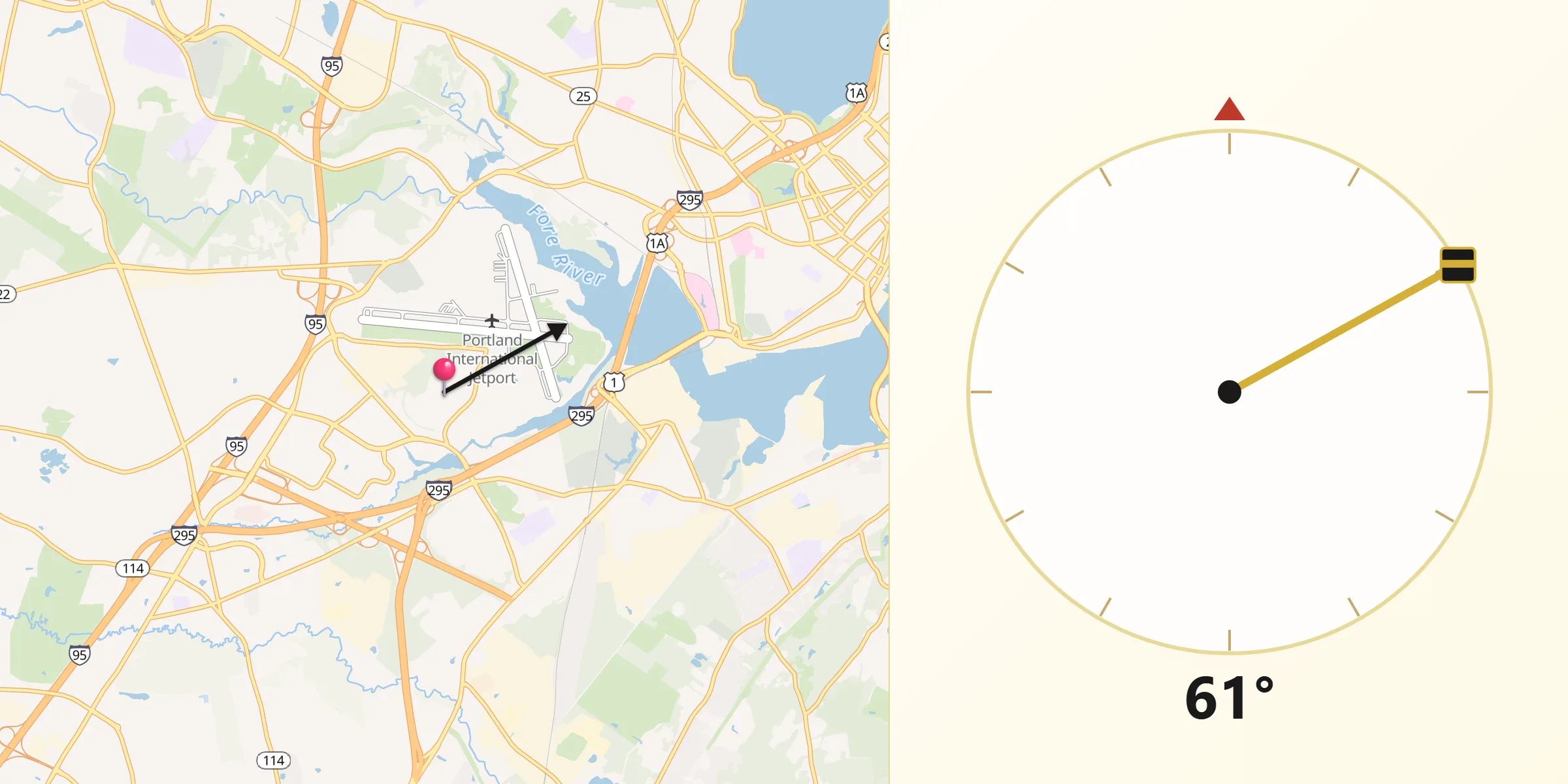 Qibla Direction from South Portland Gardens