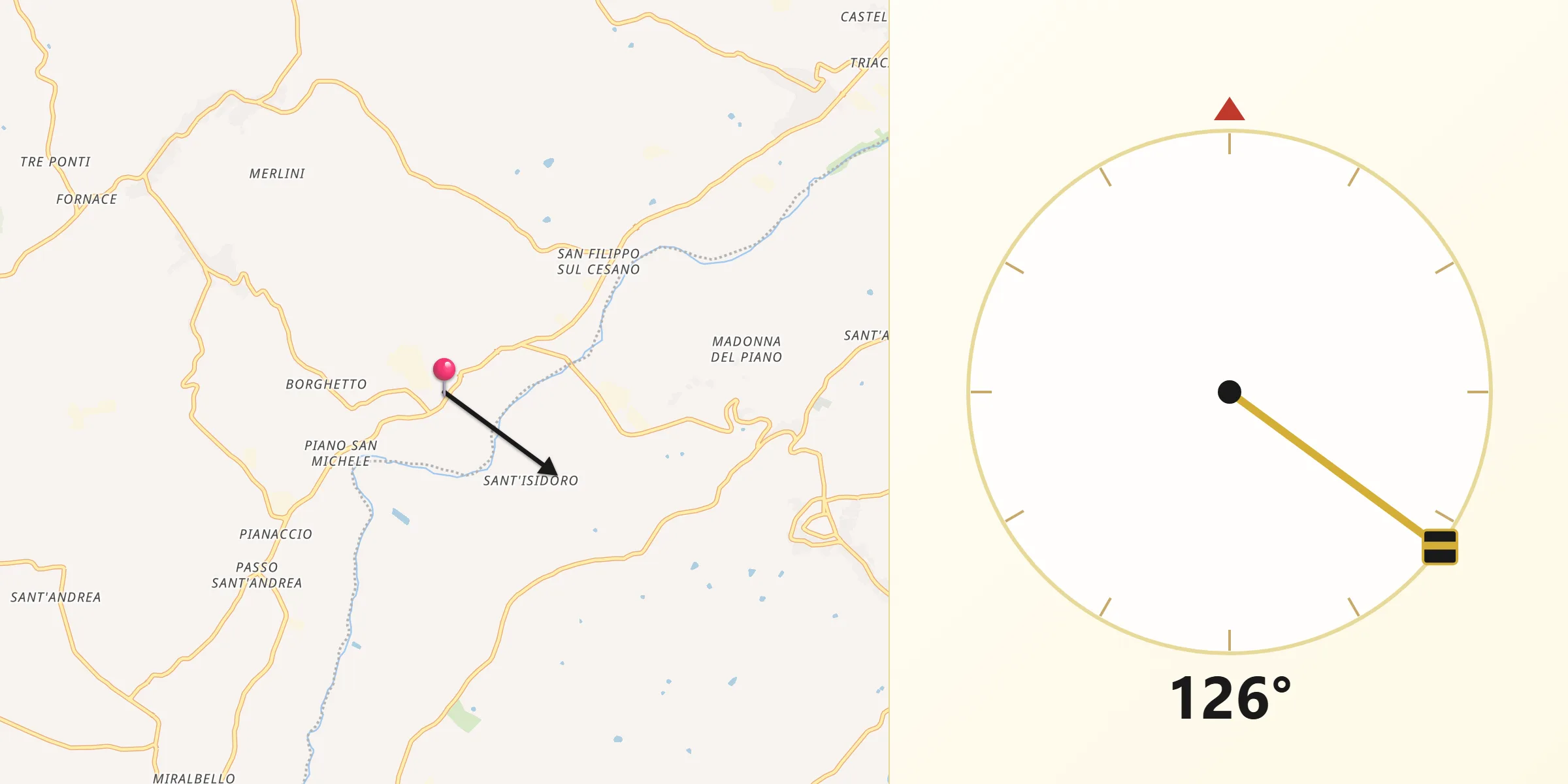 Direzione della Qibla da San Michele