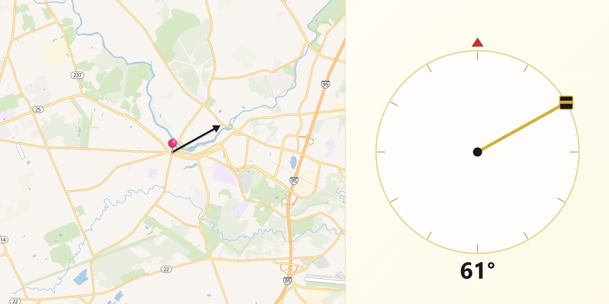 Qibla Direction from Westbrook