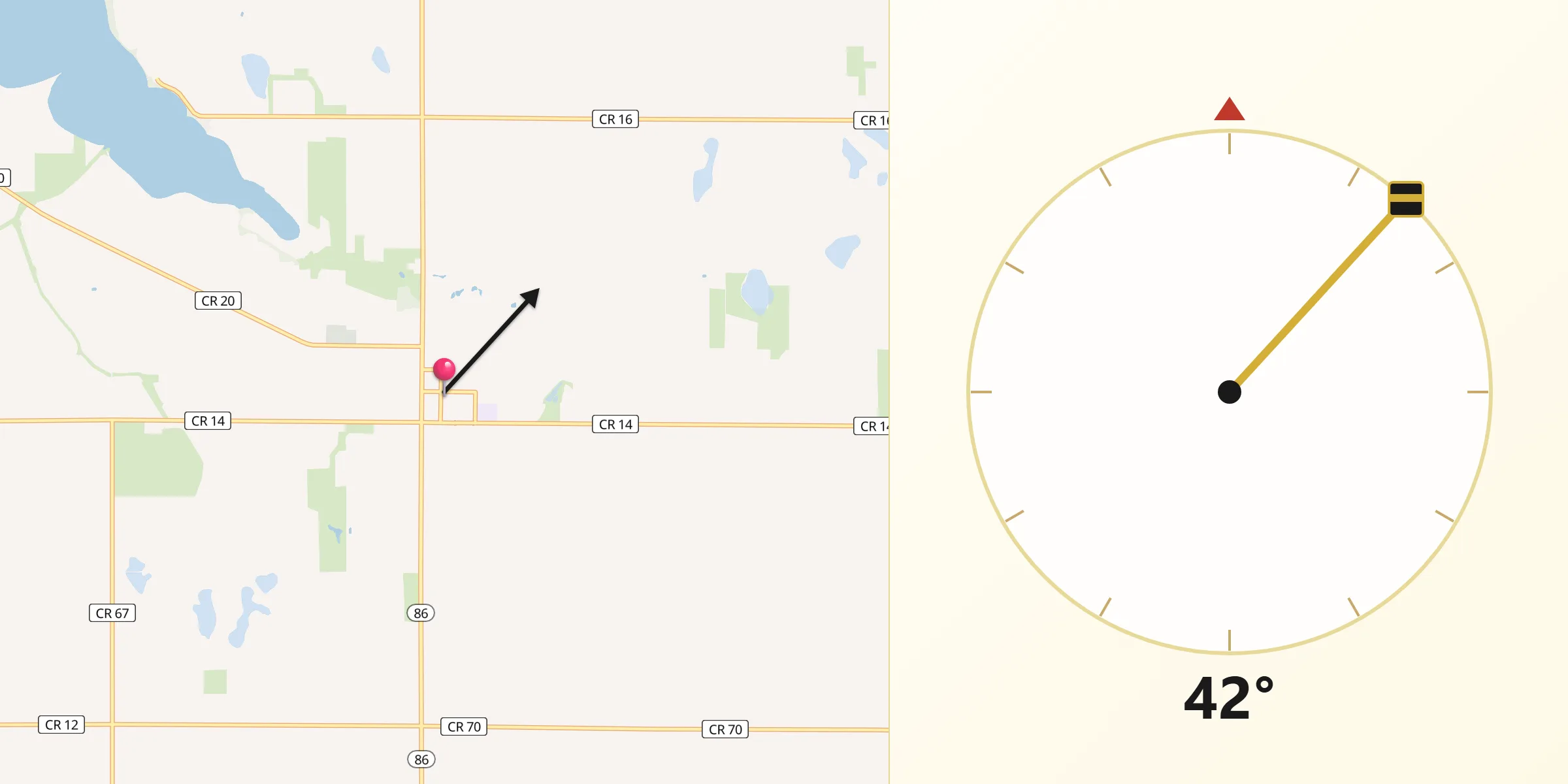 Qibla Direction from Lakefield