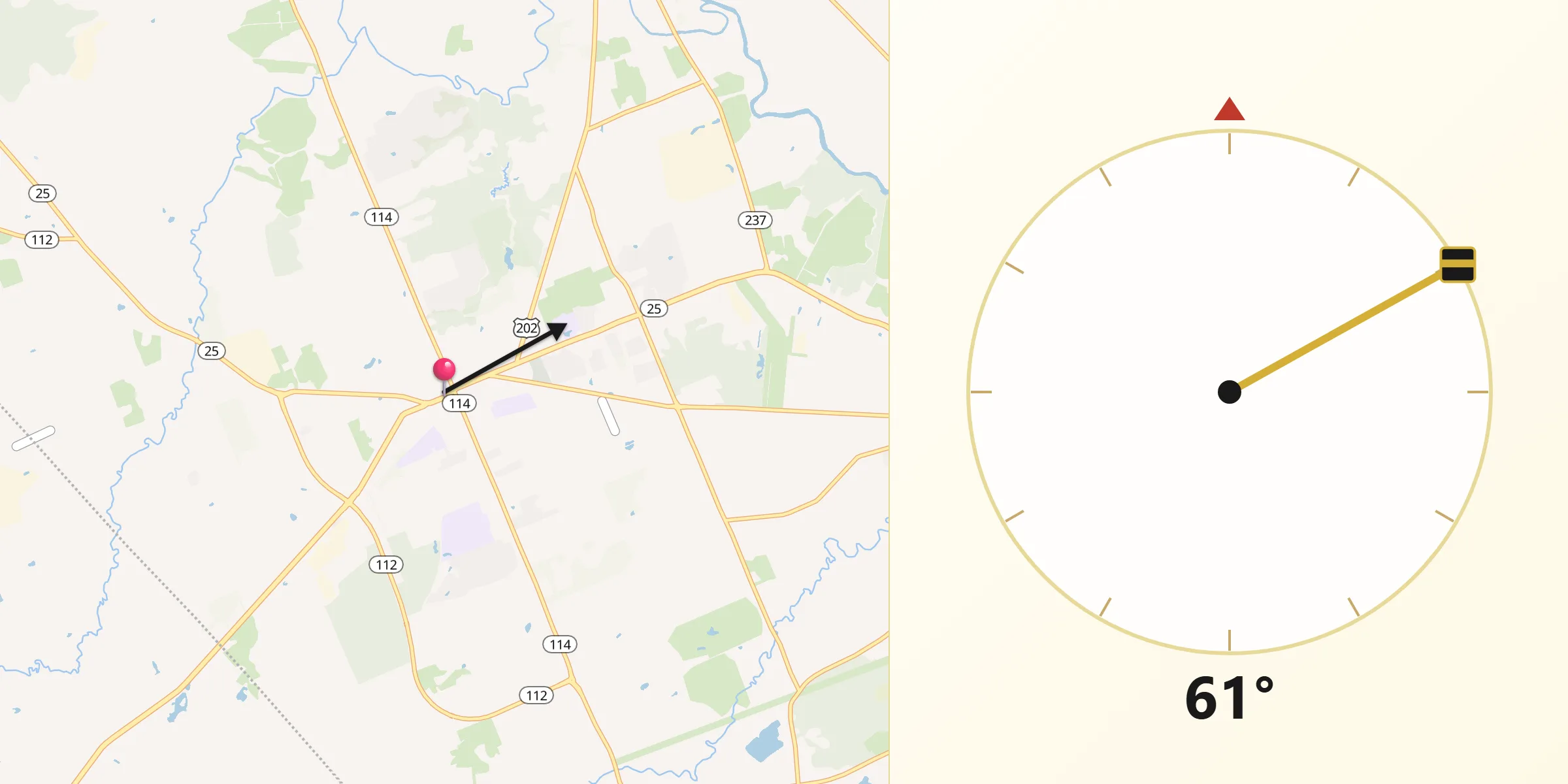 Qibla Direction from Gorham