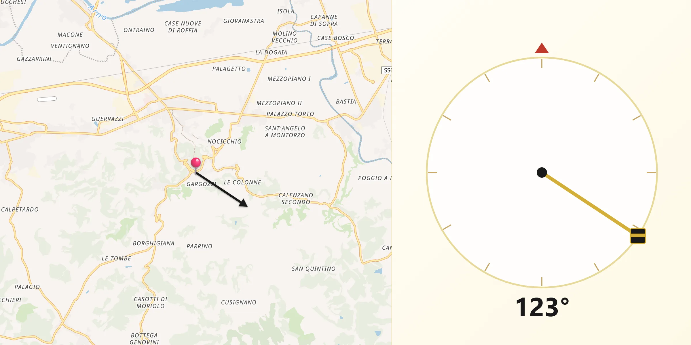 Direzione della Qibla da San Miniato