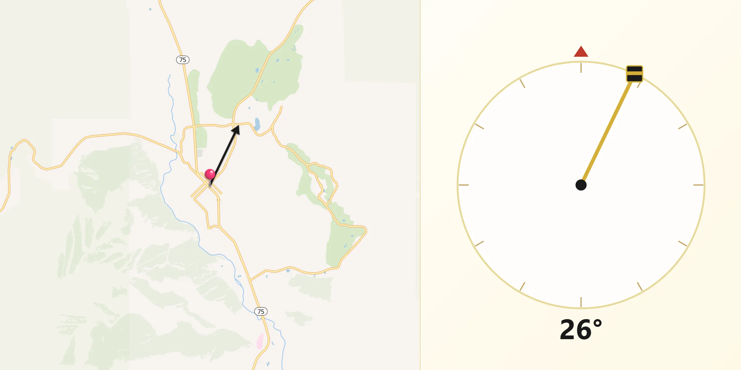 Qibla Direction from Ketchum