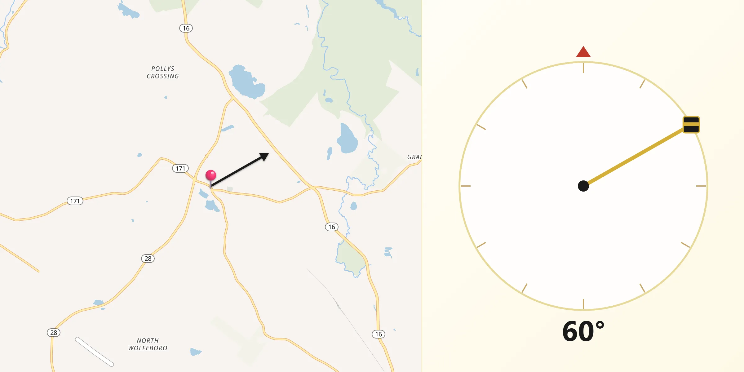 Qibla Direction from Ossipee