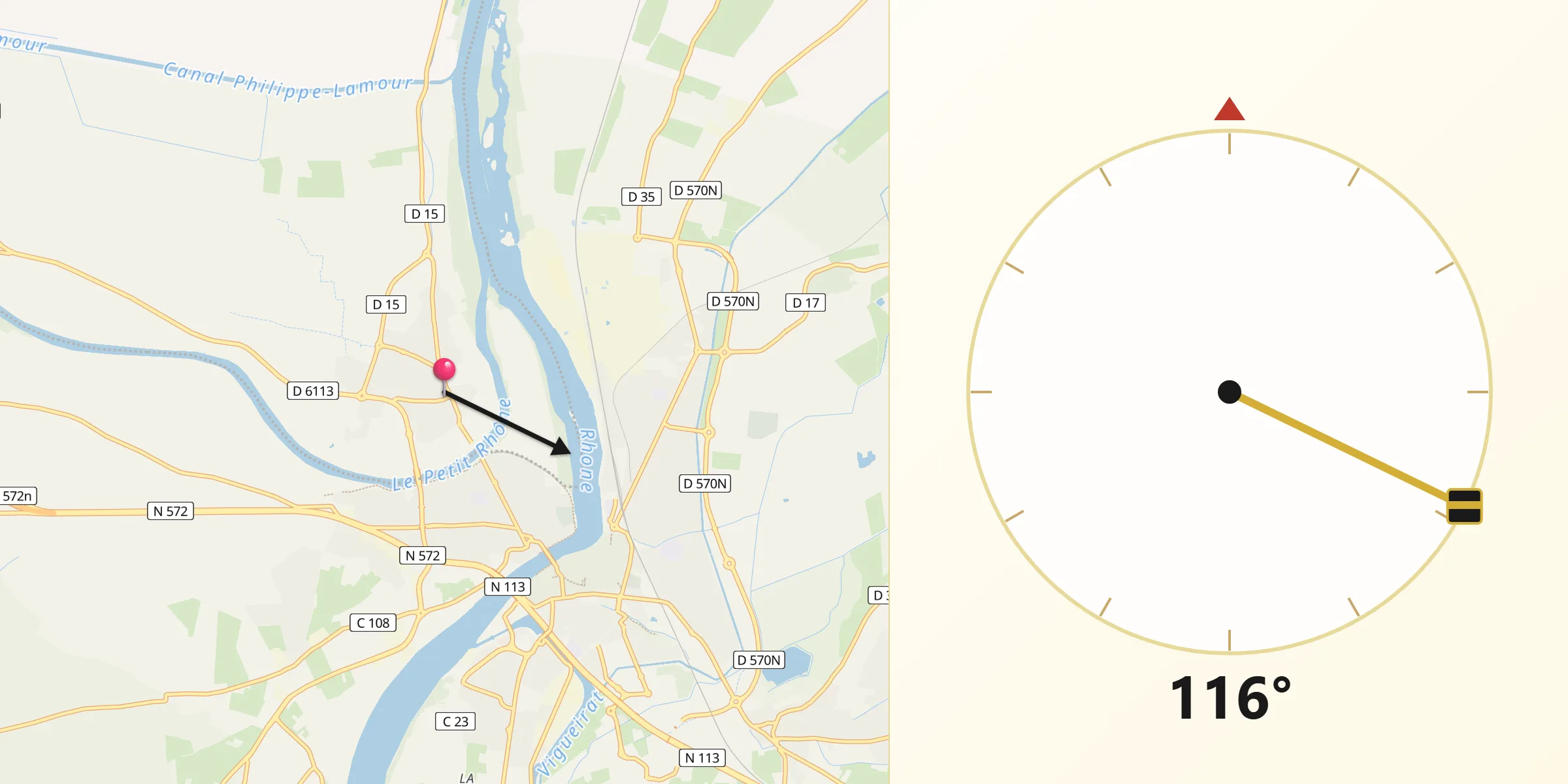 Direction vers la Qibla depuis Fourques