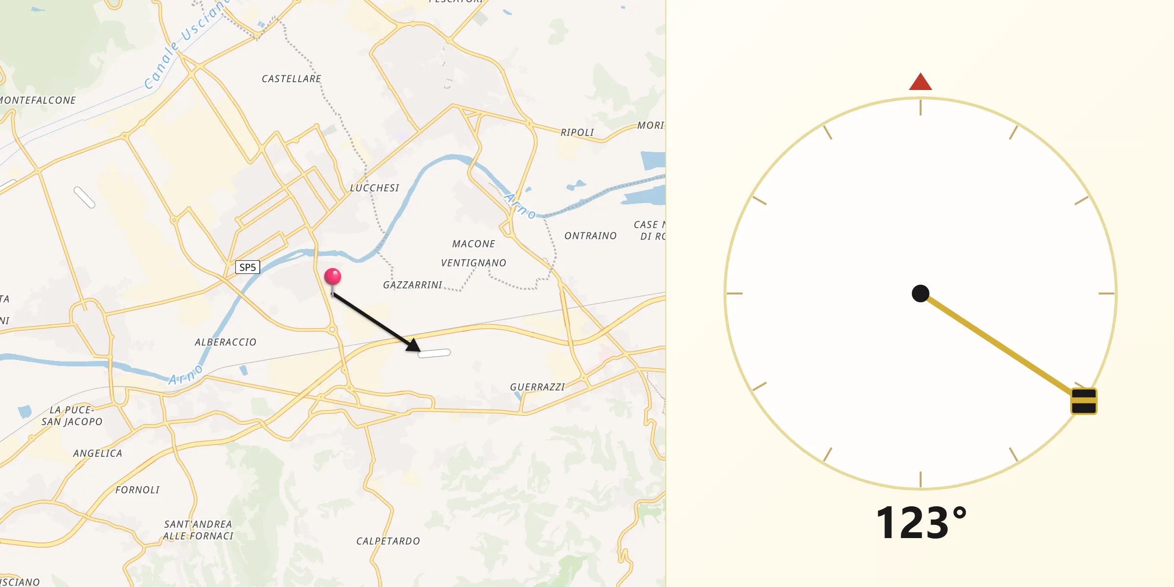 Direzione della Qibla da San Donato