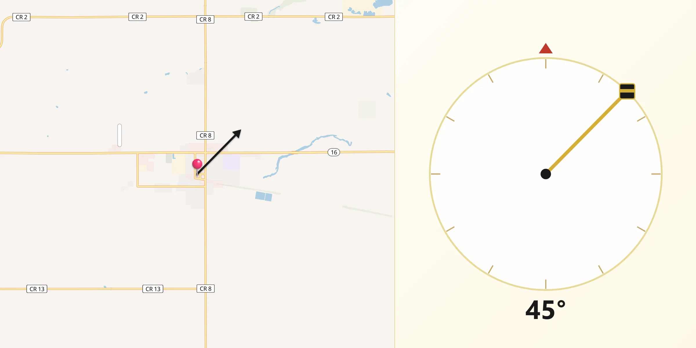 Qibla Direction from Grand Meadow