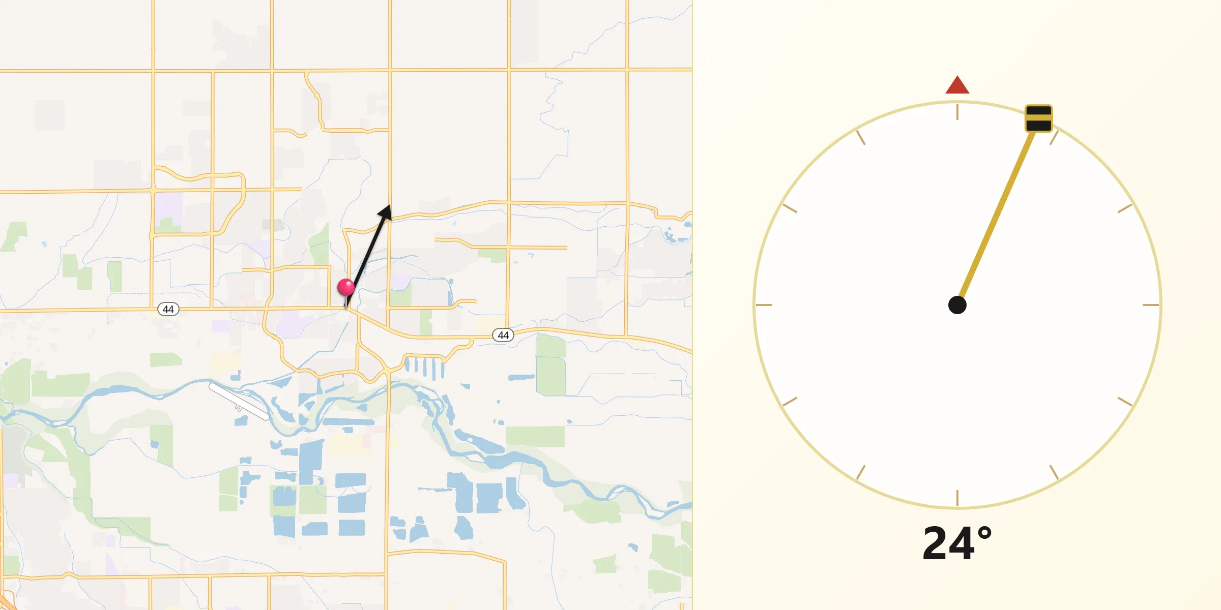 Qibla Direction from Middleton