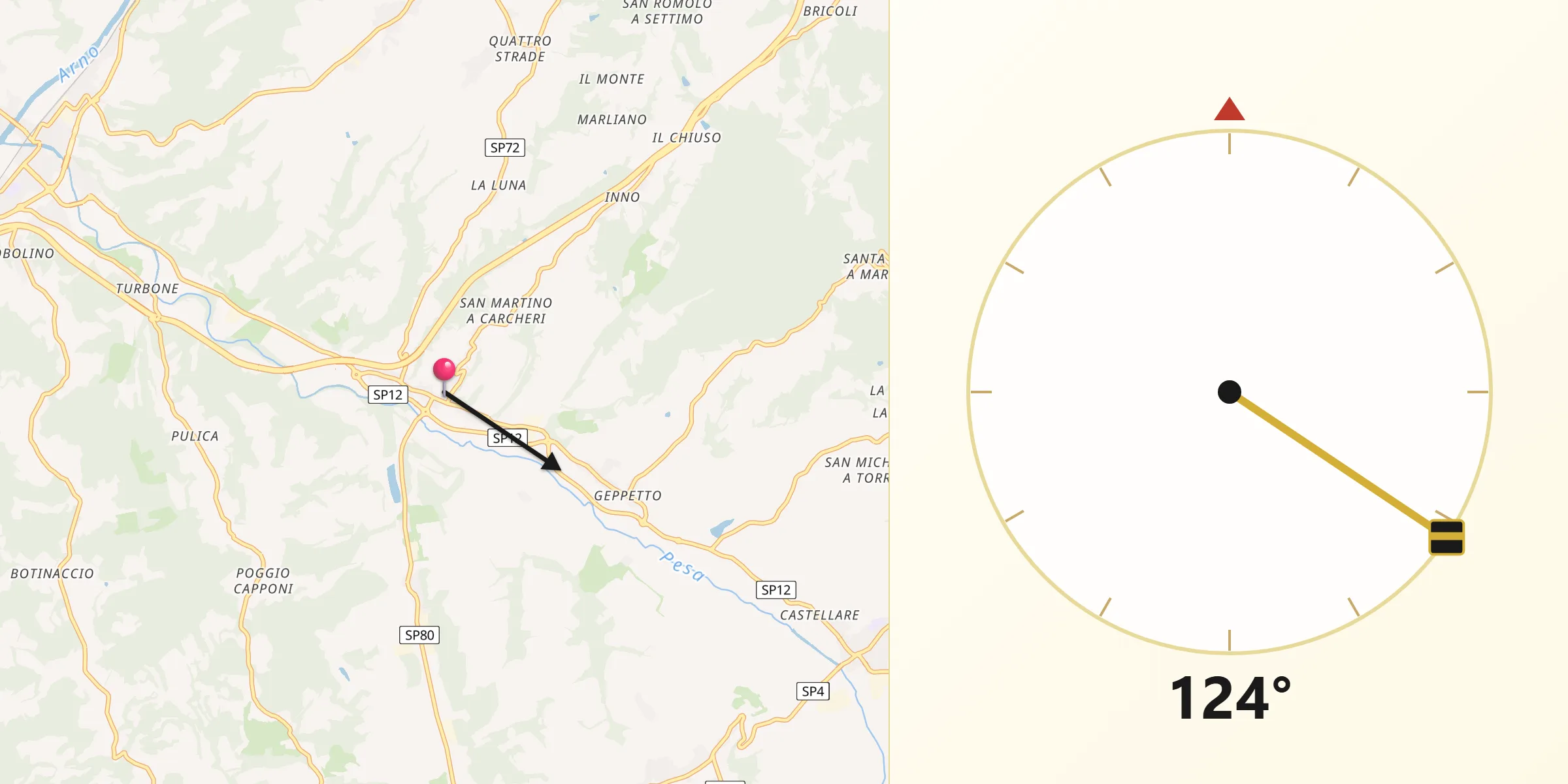Direzione della Qibla da Ginestra Fiorentina