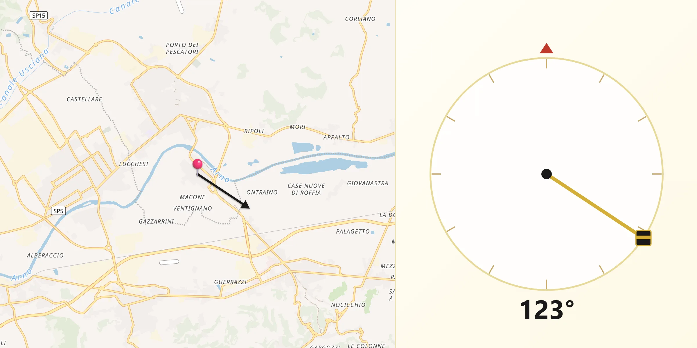 Direzione della Qibla da San Pierino
