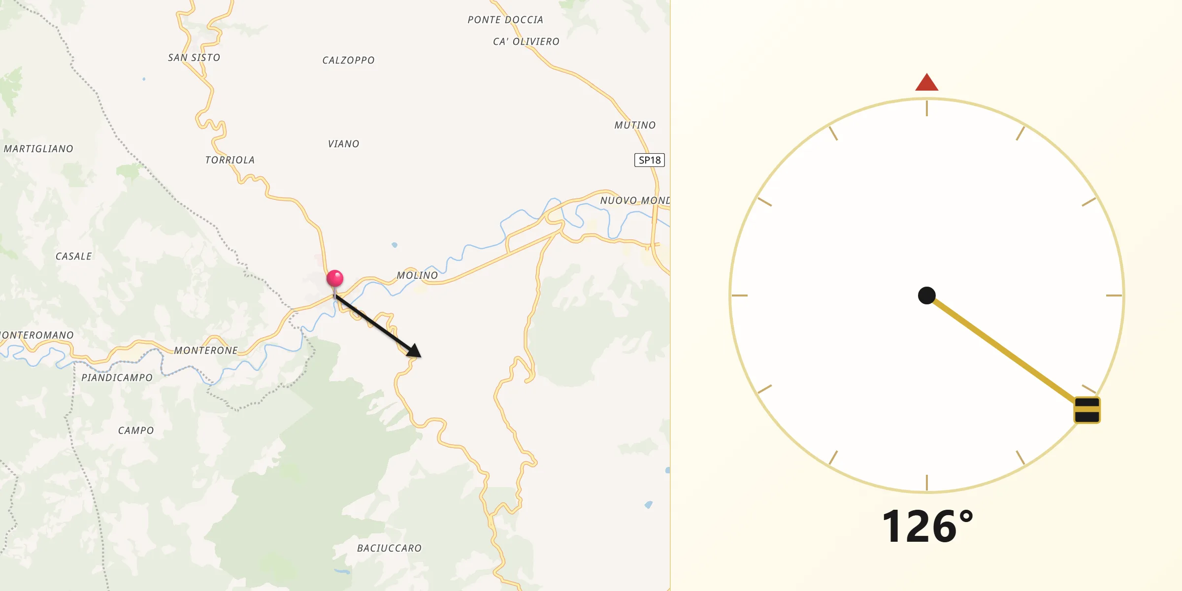 Direzione della Qibla da Belforte