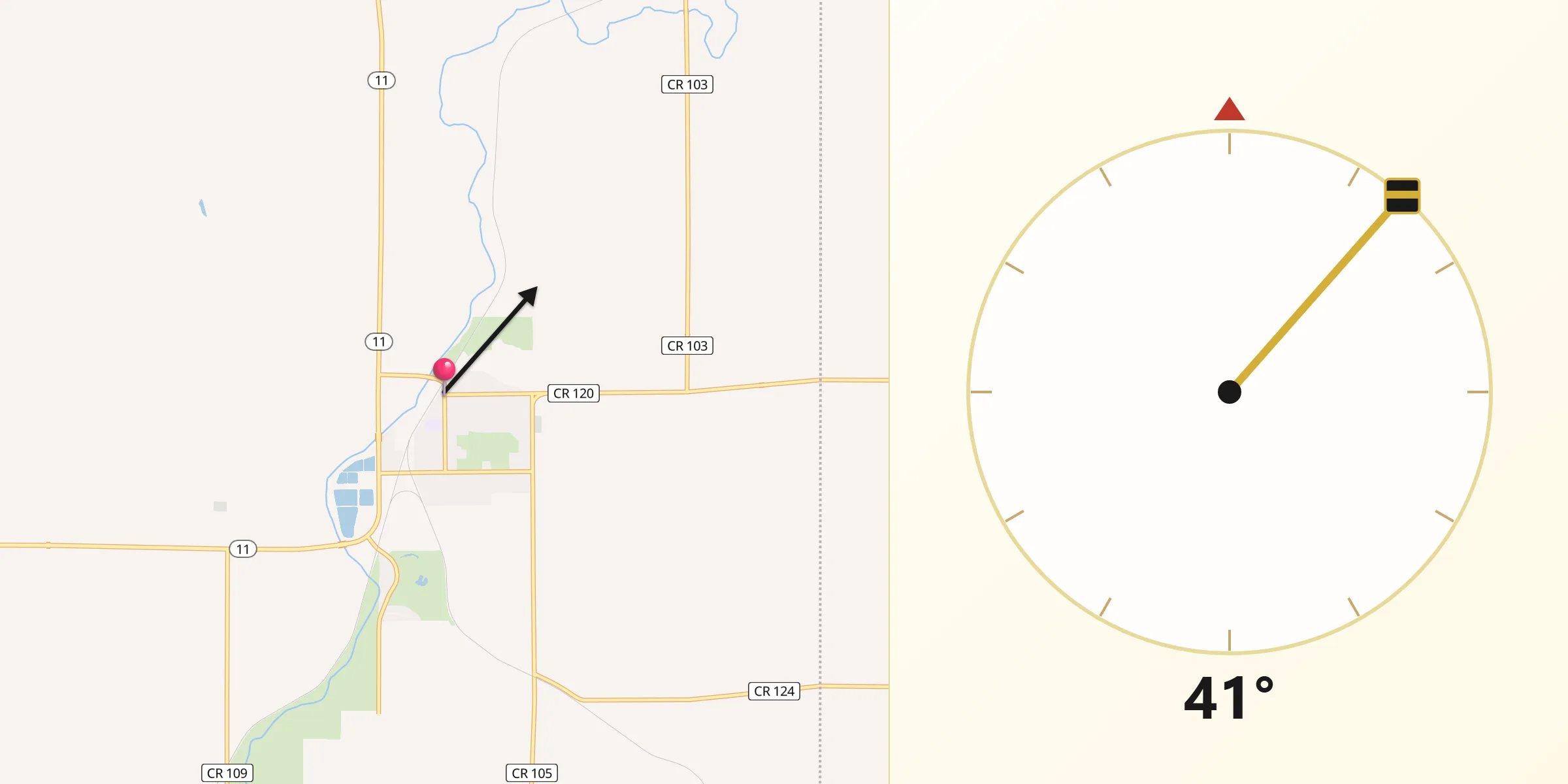 Qibla Direction from Garretson