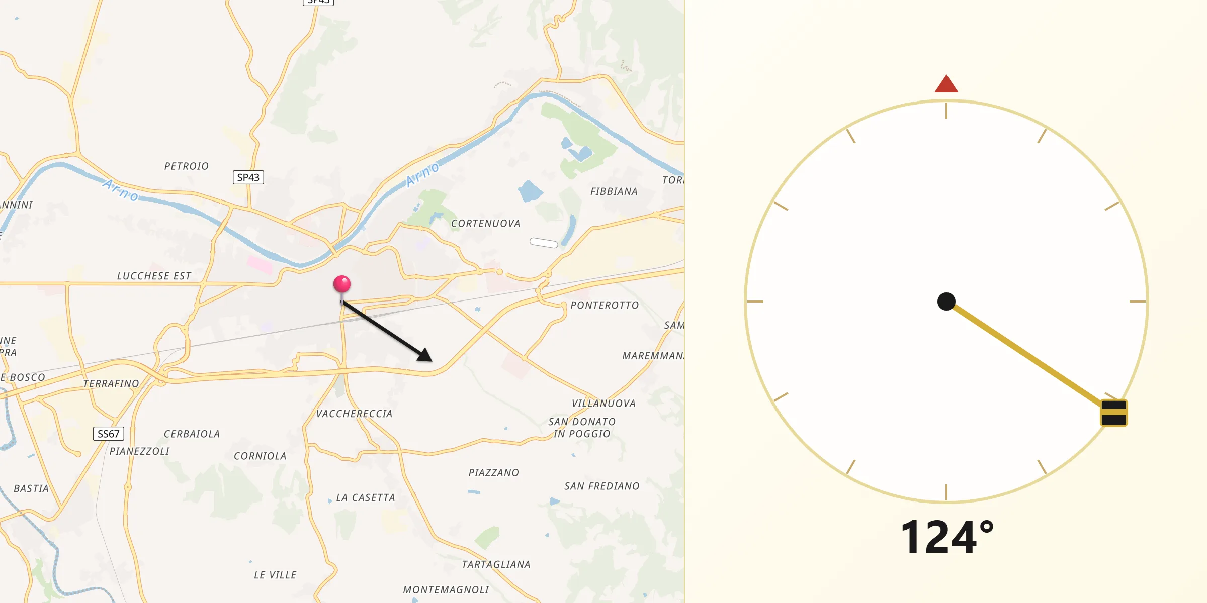 Direzione della Qibla da Empoli