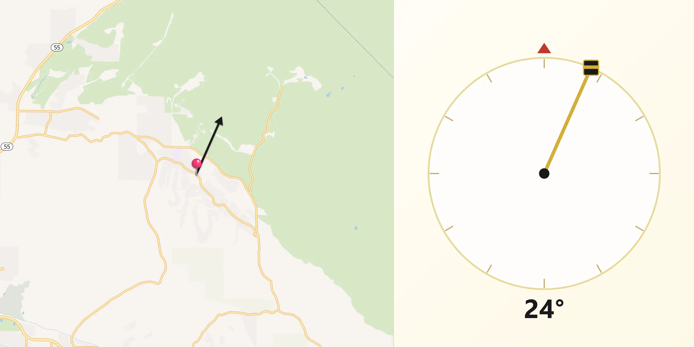 Qibla Direction from Hidden Spring