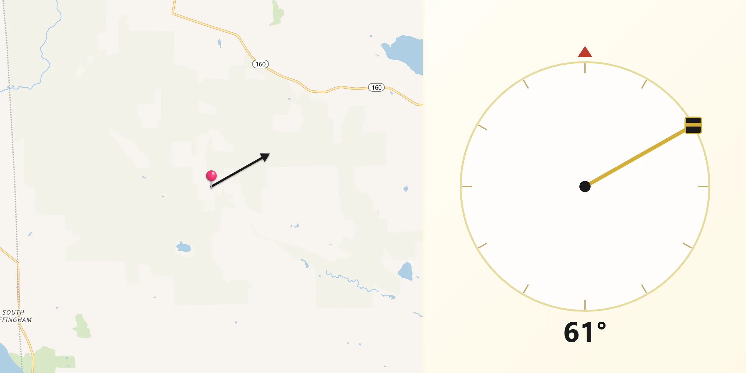 Qibla Direction from Parsonsfield