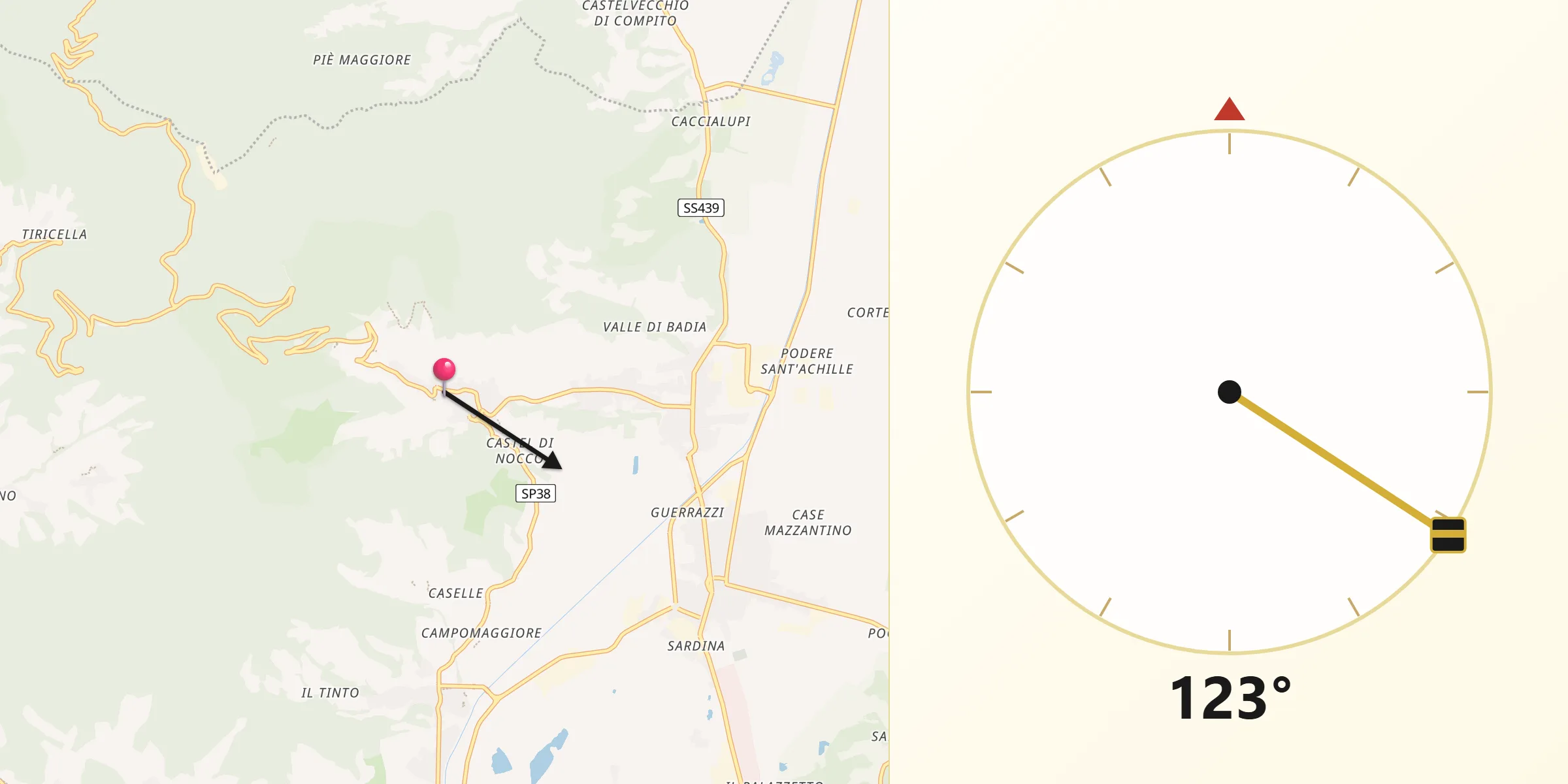 Direzione della Qibla da Buti