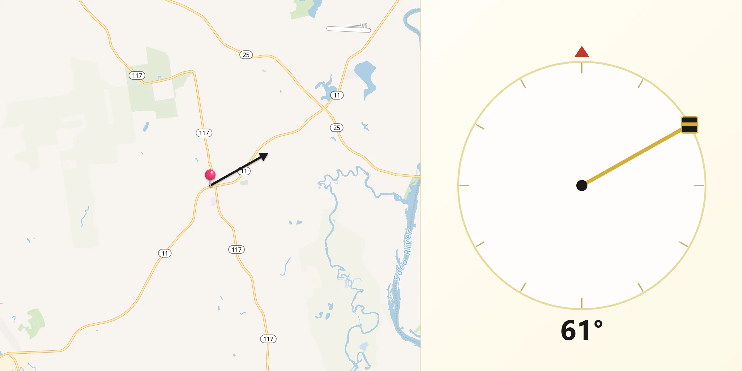 Qibla Direction from Limington